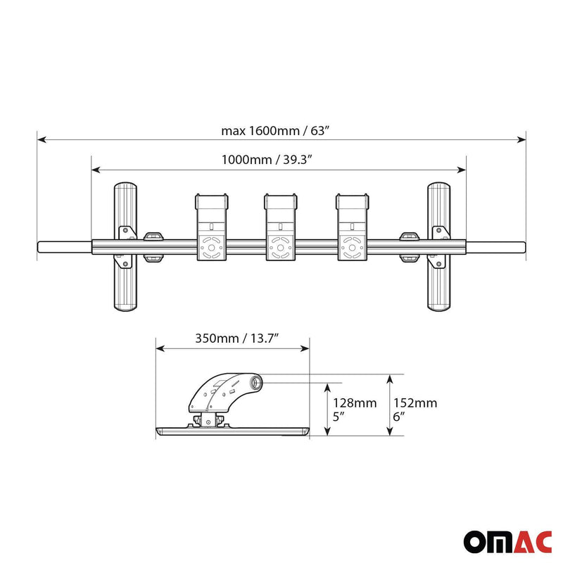 Toyota Tundra 3 Bike Carrier Racks Interior Cargo Trunk Mount Alu