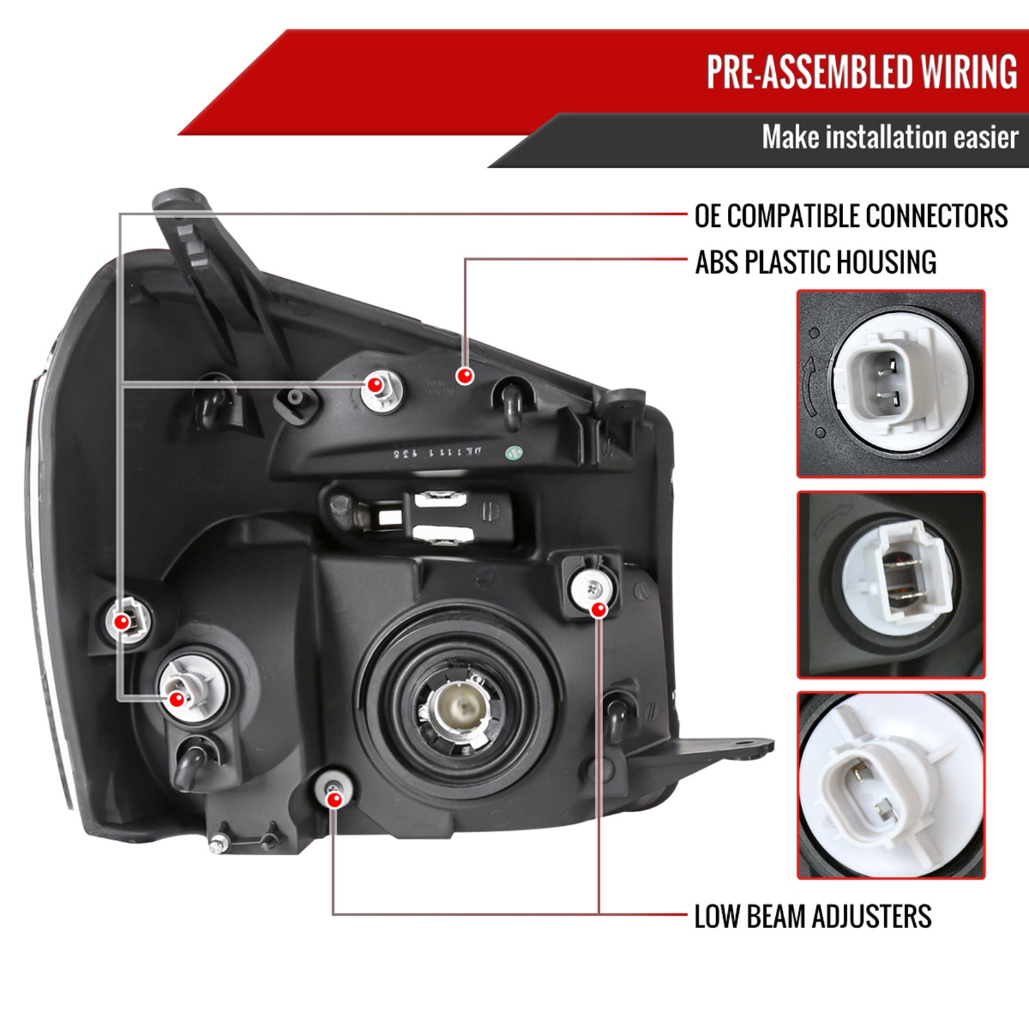 2005-2009 Chevy Equinox Factory Headlights w/Amber Reflector Chrome/Clear