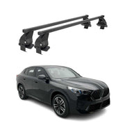 Top Roof Racks Cross Bars Carrier for BMW iX2 U10 2024-2025 Steel Black 2Pcs