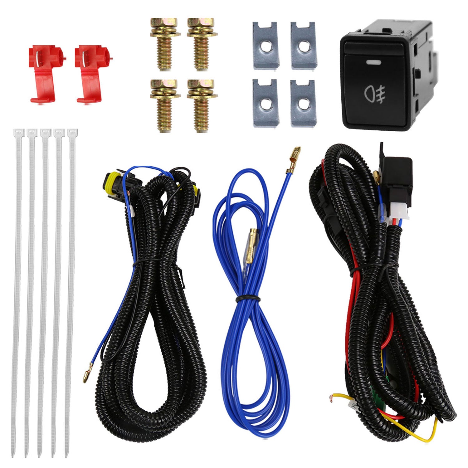 2013-2015 Nissan Sentra H11 Fog Lights Kit Switch & Wiring Harness Chrome