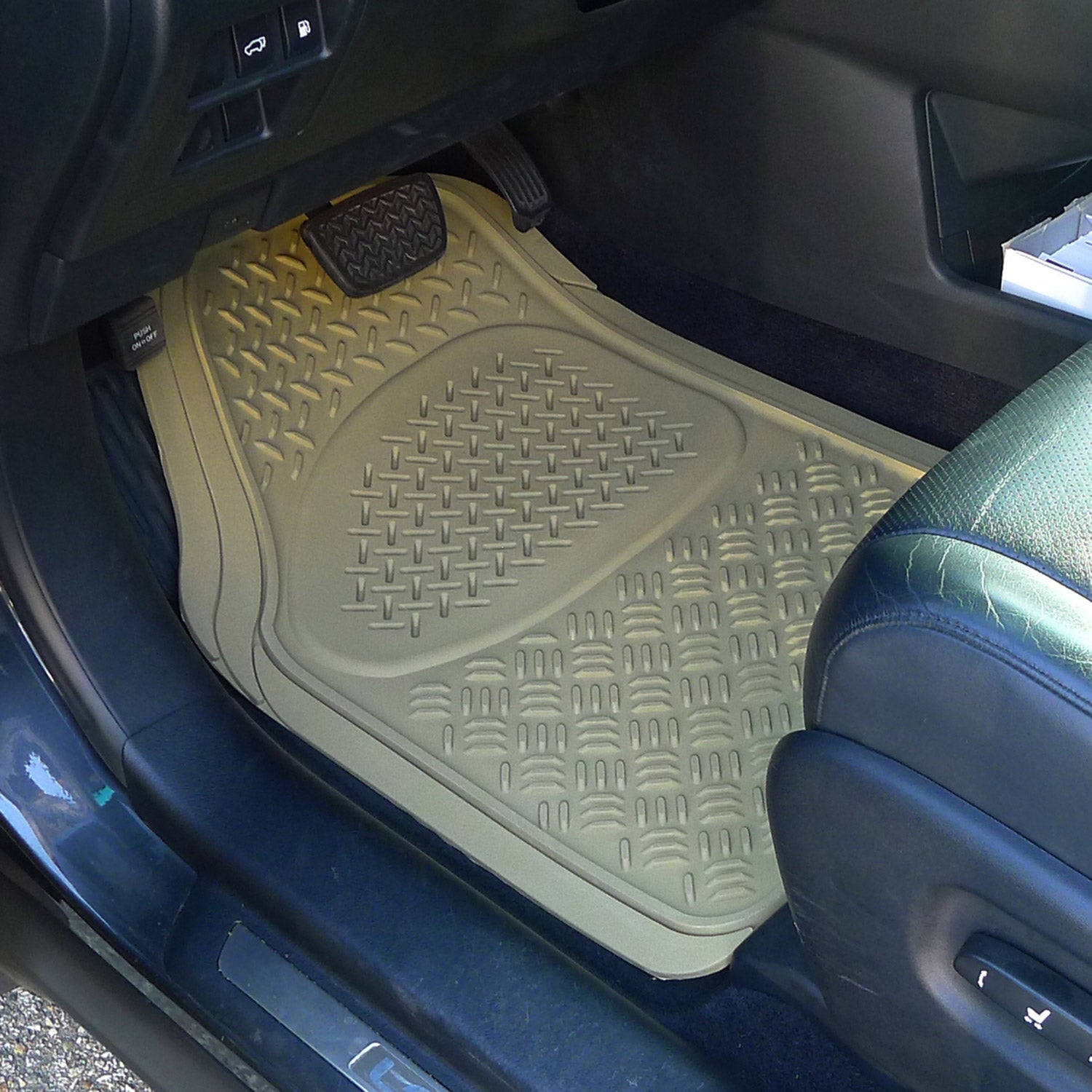 Universal fit Rubber Car Floor Mats Trunk Cargo Liner All Weather 5Pcs Beige