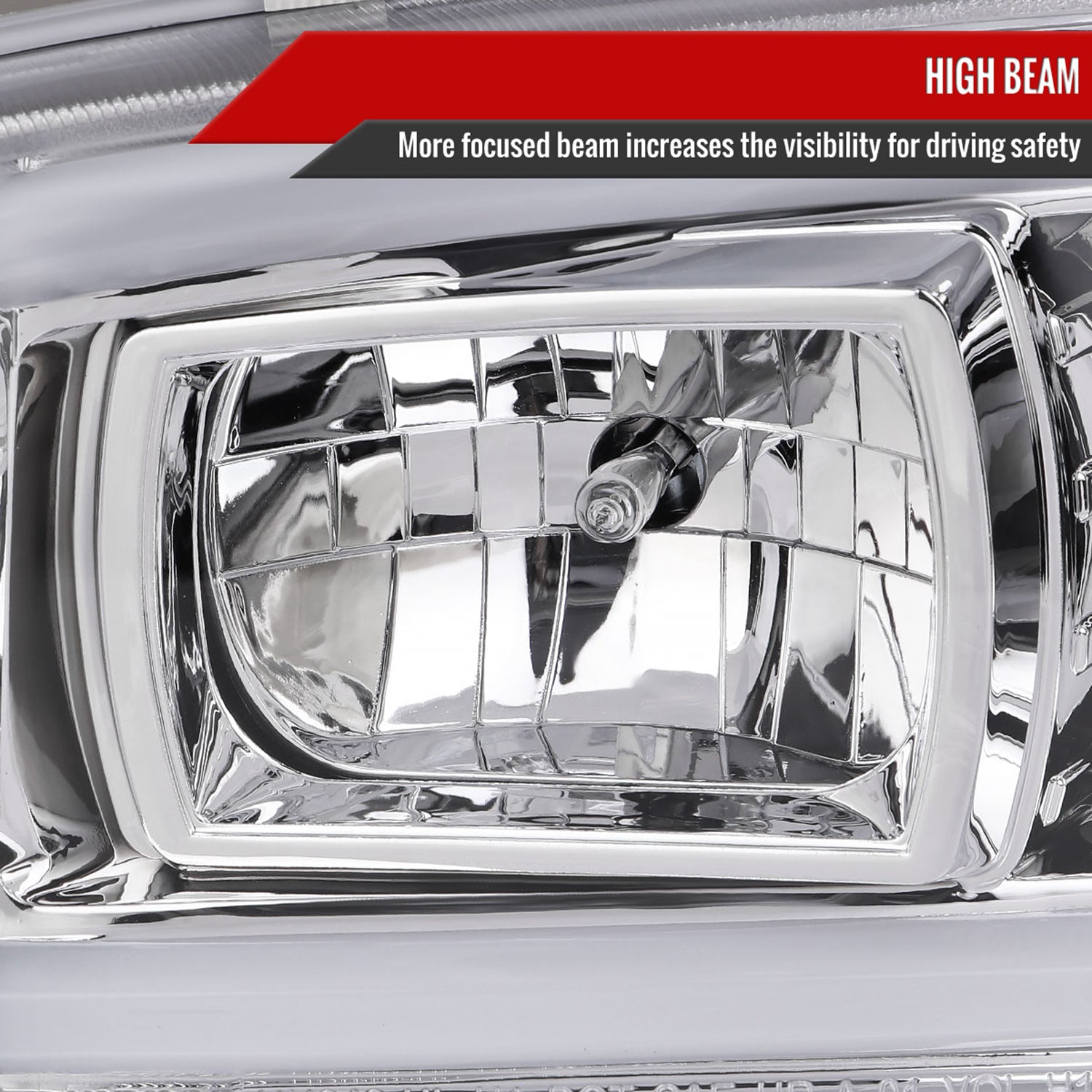 2000-2006 GMC Sierra/Denali/Yukon LED Strip Projector Headlights Chrome/Clear