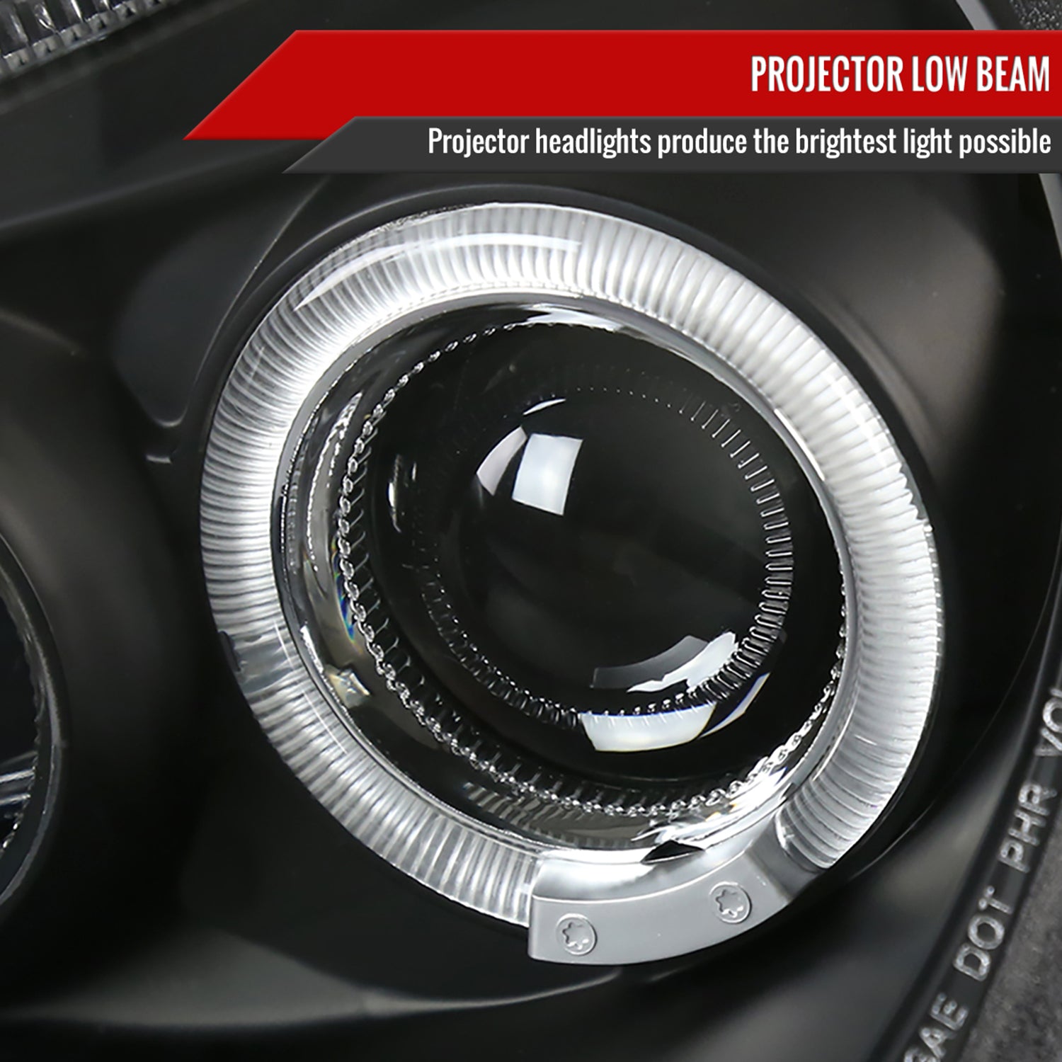 1998-2005 VW Beetle Halo Projector Headlights Matte Black/Clear Lens