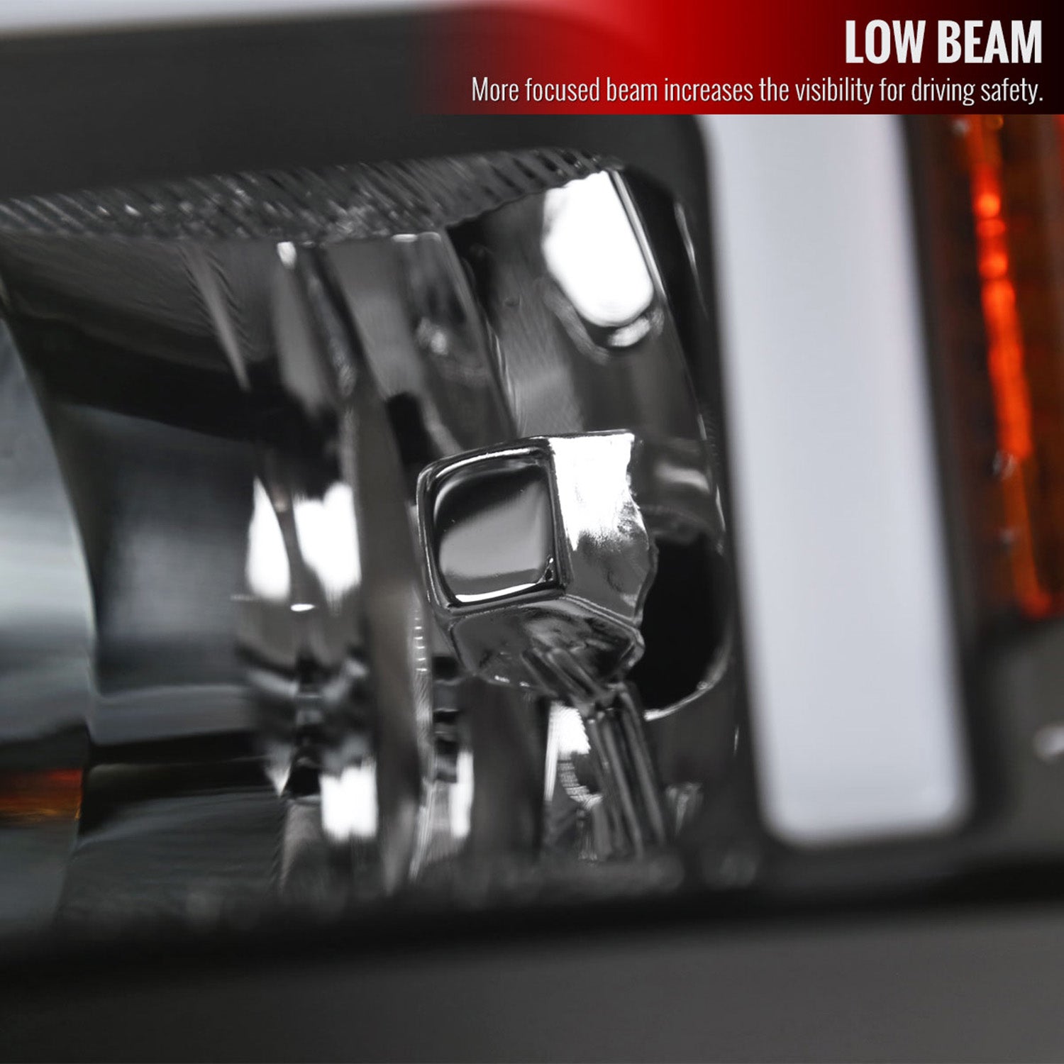 2014-2015 Chevy Silverado 1500 LED Bar Factory Headlights - Black Matt Black