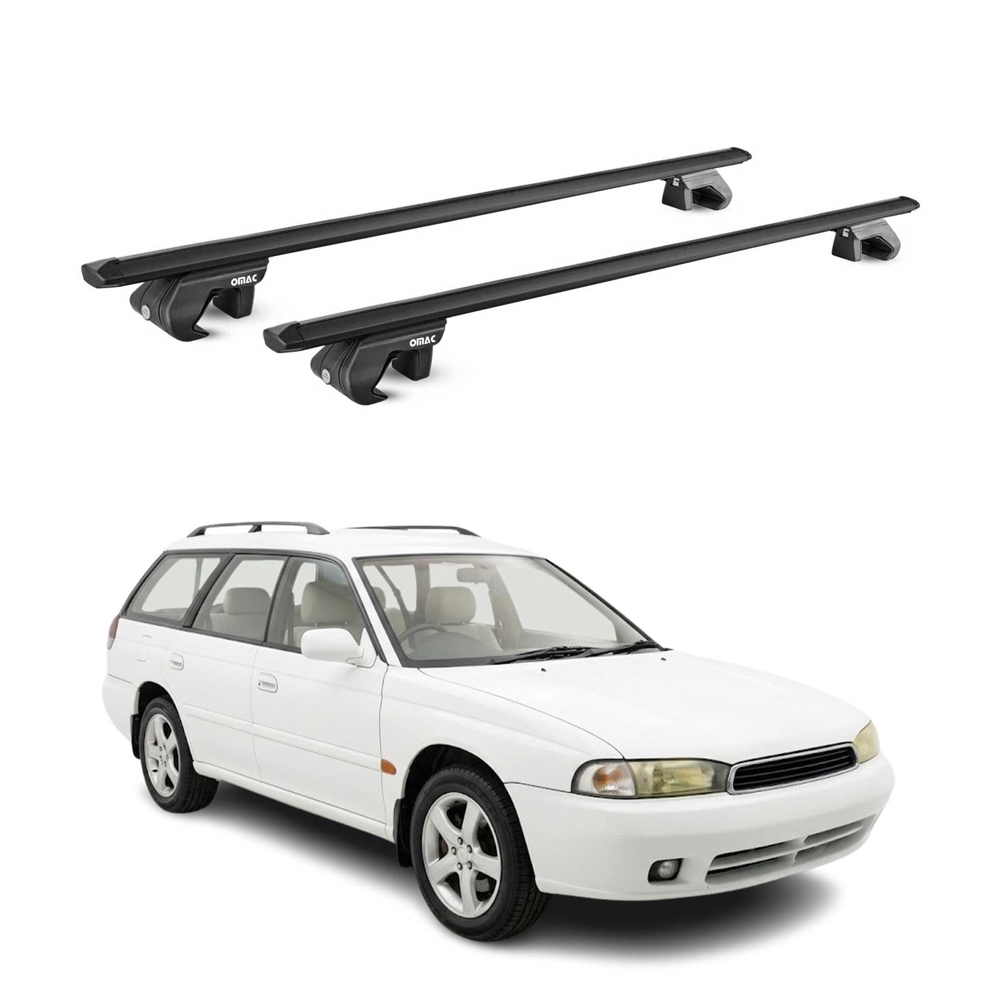 Roof Rack Luggage Carrier for Subaru Legacy I II III Wagon 1989-2004 Black 2Pcs