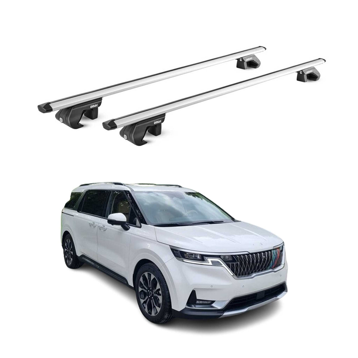 2022-2026 Kia Carnival Roof Rack Cross Bars Silver Luggage Carrier 2 Pcs