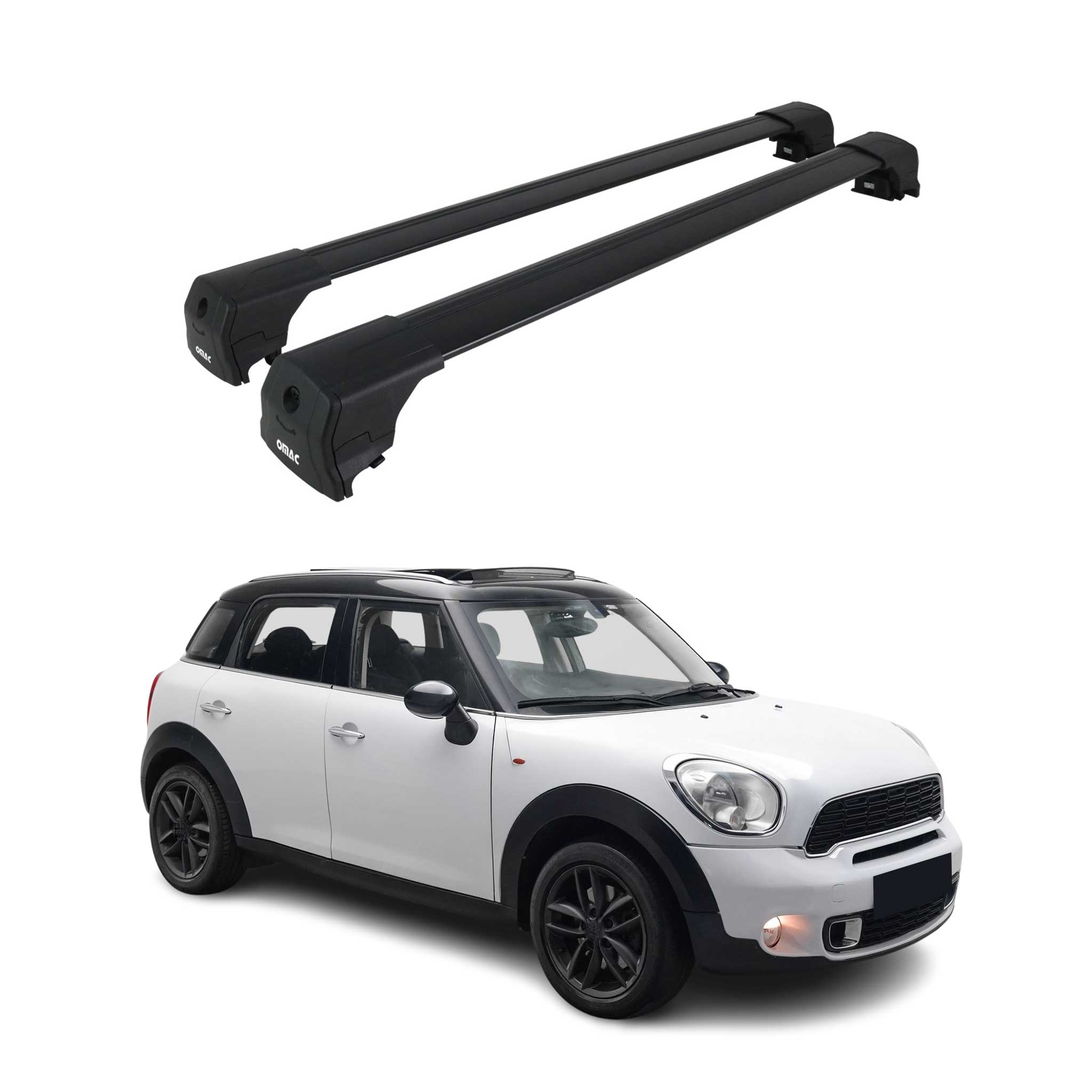 2011-2016 Mini Cooper Countryman R60 Roof Rack Cross Bars Black
