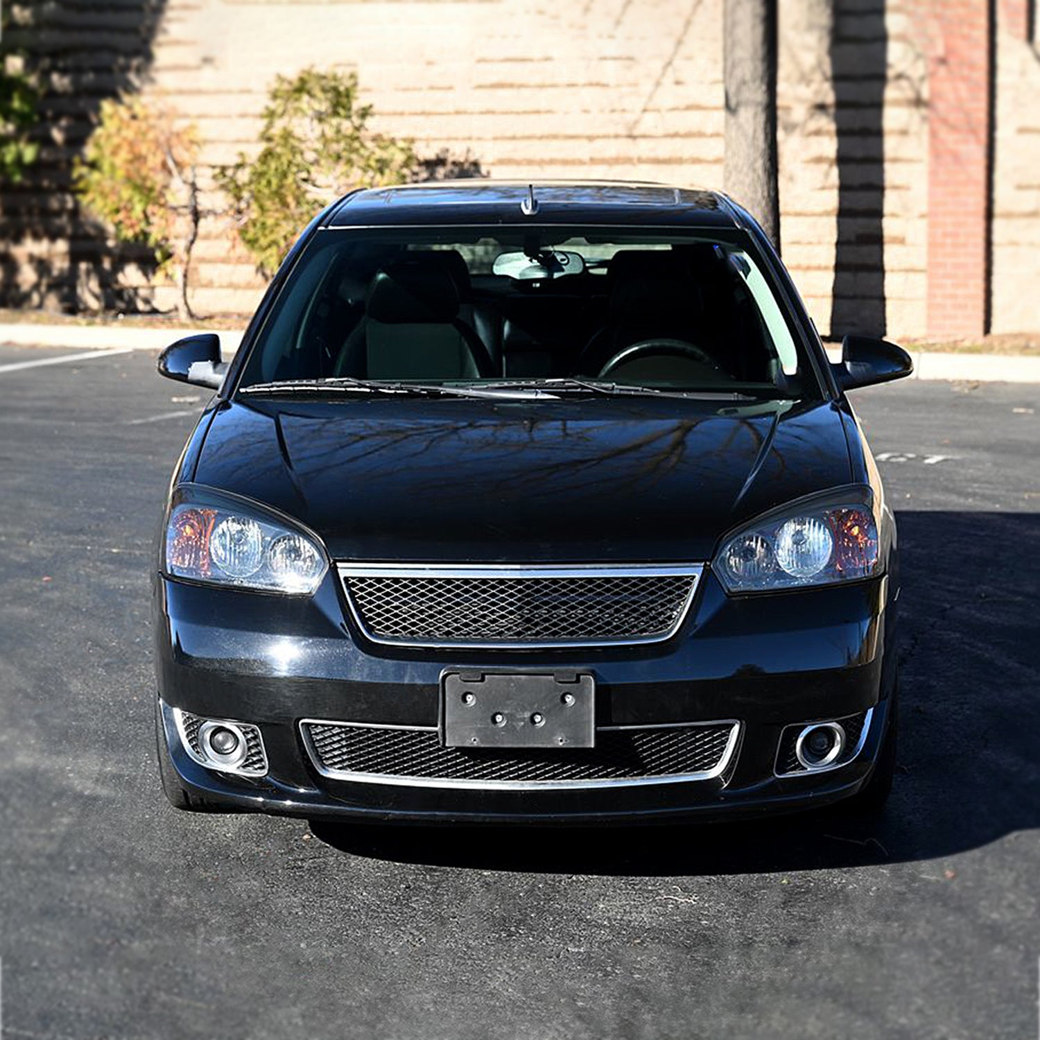 2004-2007 Chevy Malibu Factory Headlights w/Amber Reflectors Matt Black/Clear