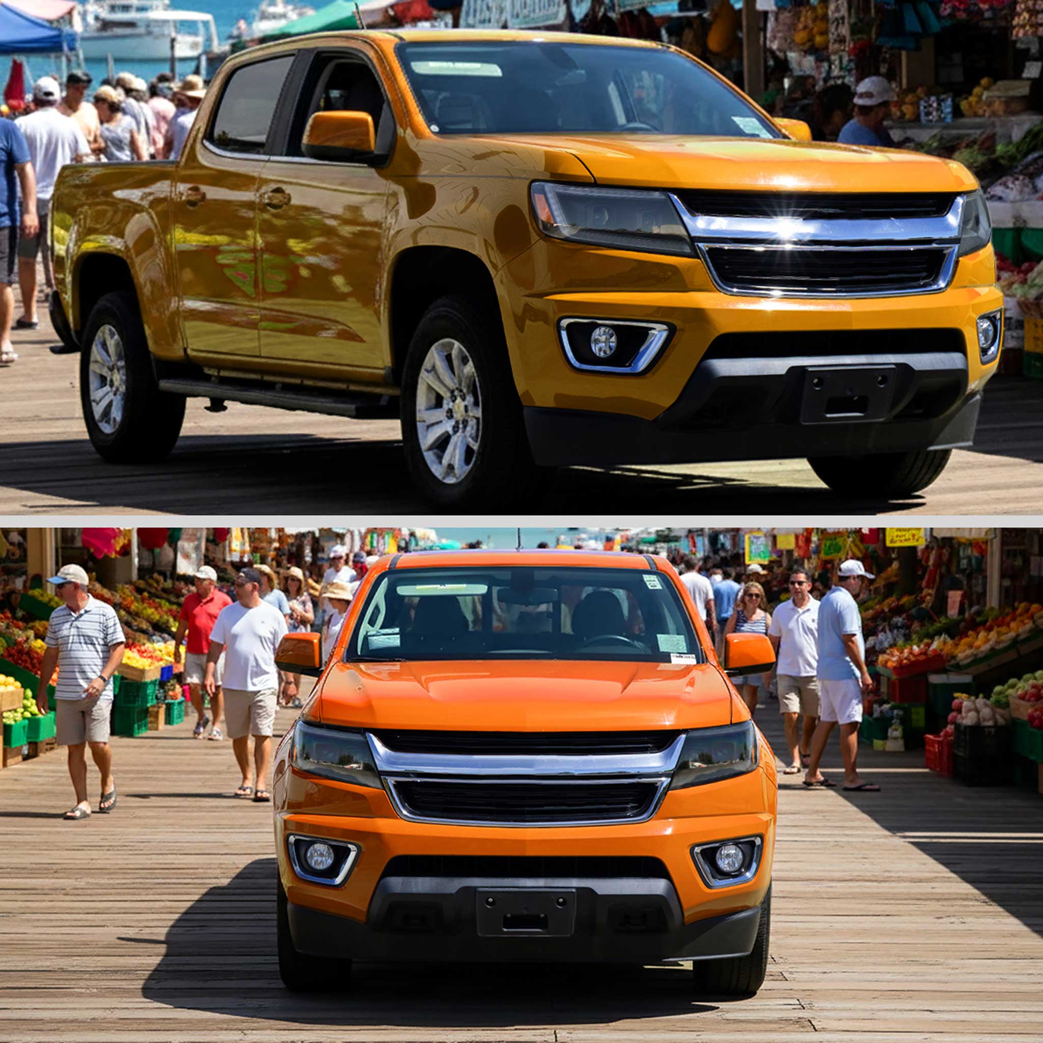 For Chevrolet Colorado 2015-2022 Headlights LED DRL Light Strip Turn Signal Side Marker Black Housing Smoked Lens