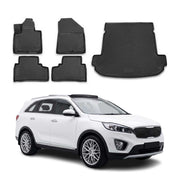 2016-2020 Kia Sorento Floor Mats & Cargo Liner Full Set All Weather Black