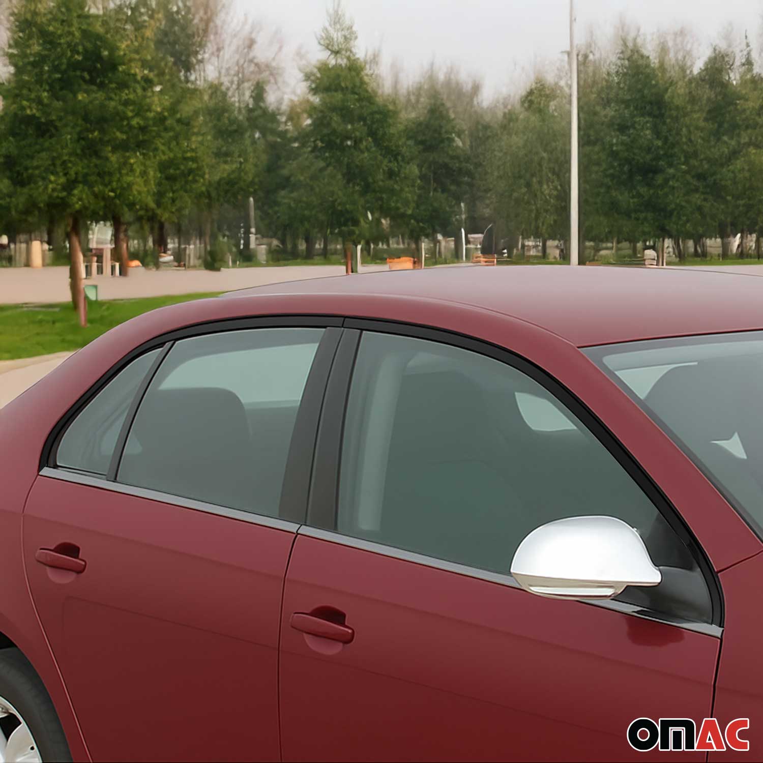 2011-2018 VW Jetta A6 Window Molding Trim Streamer Stainless Steel Dark 6Pcs