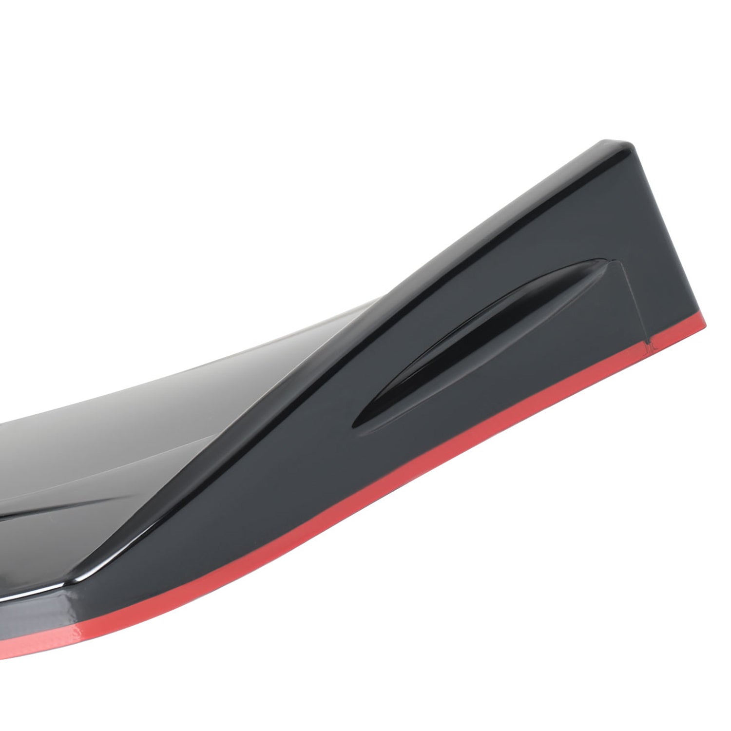 Universal Glossy Black/Red Trim Polypropylene 3Pcs Bumper Lip Spoiler Set