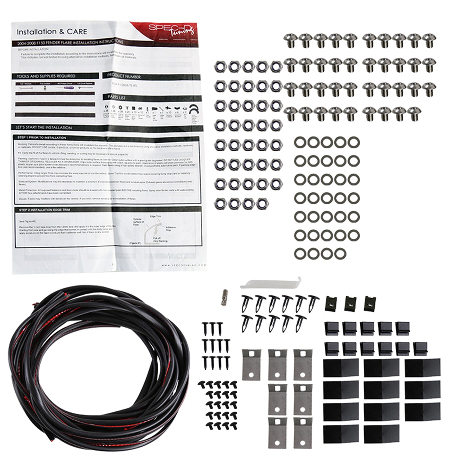 2004-2008 Ford F-150/07-2008 Lincoln Mark LT Textured Rivet Style Fender Flares