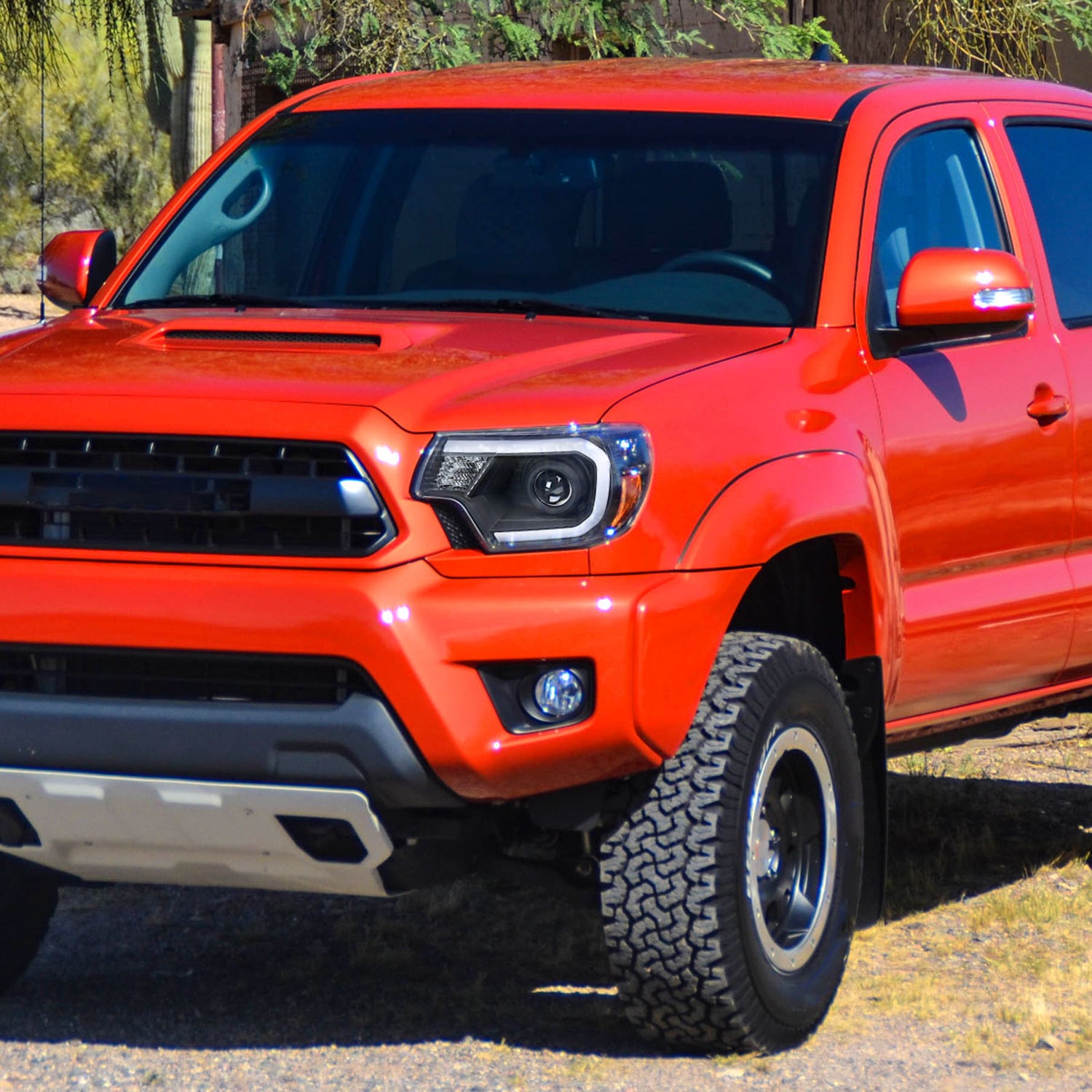 2012-2015 Toyota Tacoma LED CBar Projector Headlights LED Parking Light Black