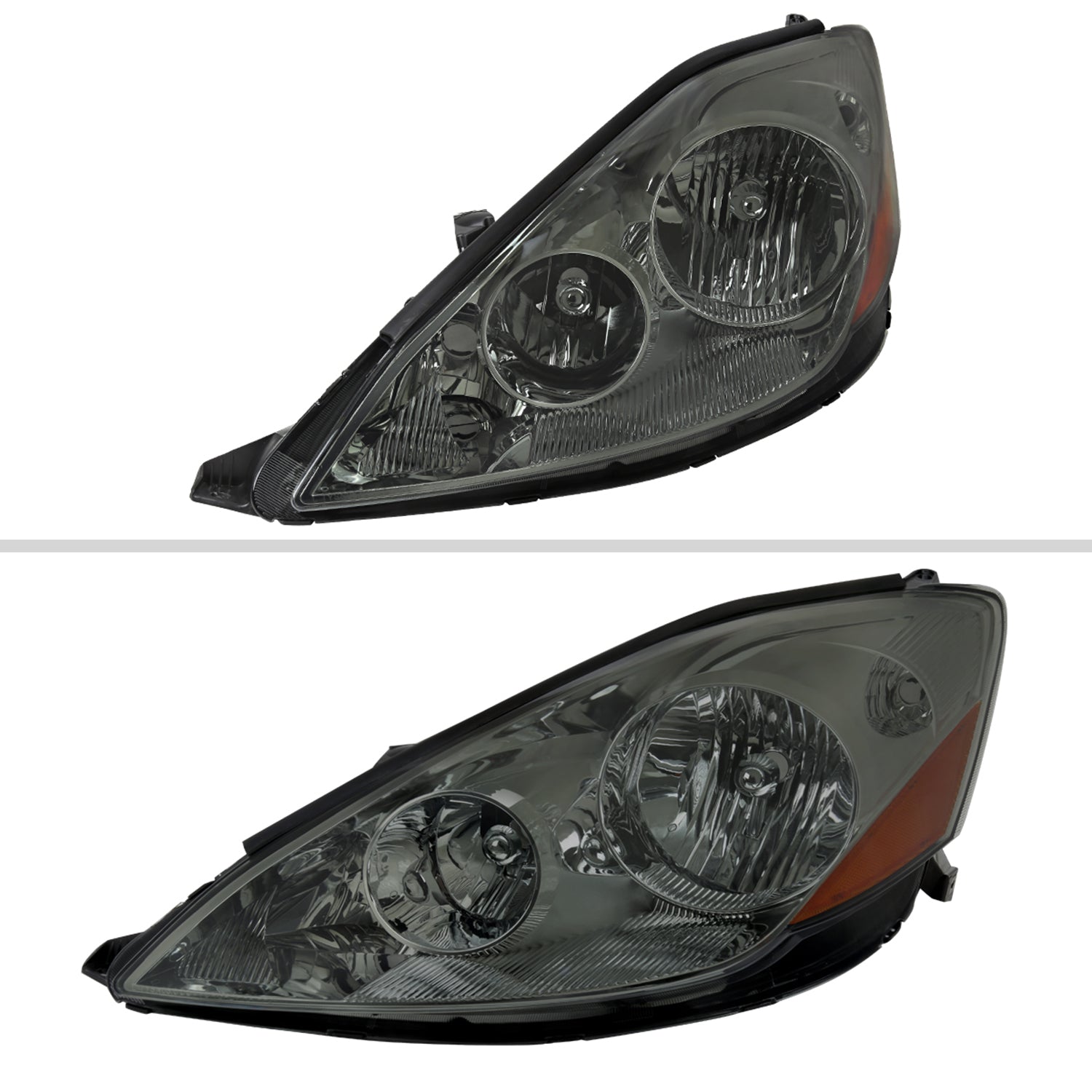 2006-2010 Toyota Sienna Factory Headlights w/Amber Reflector Chrome/Smoke