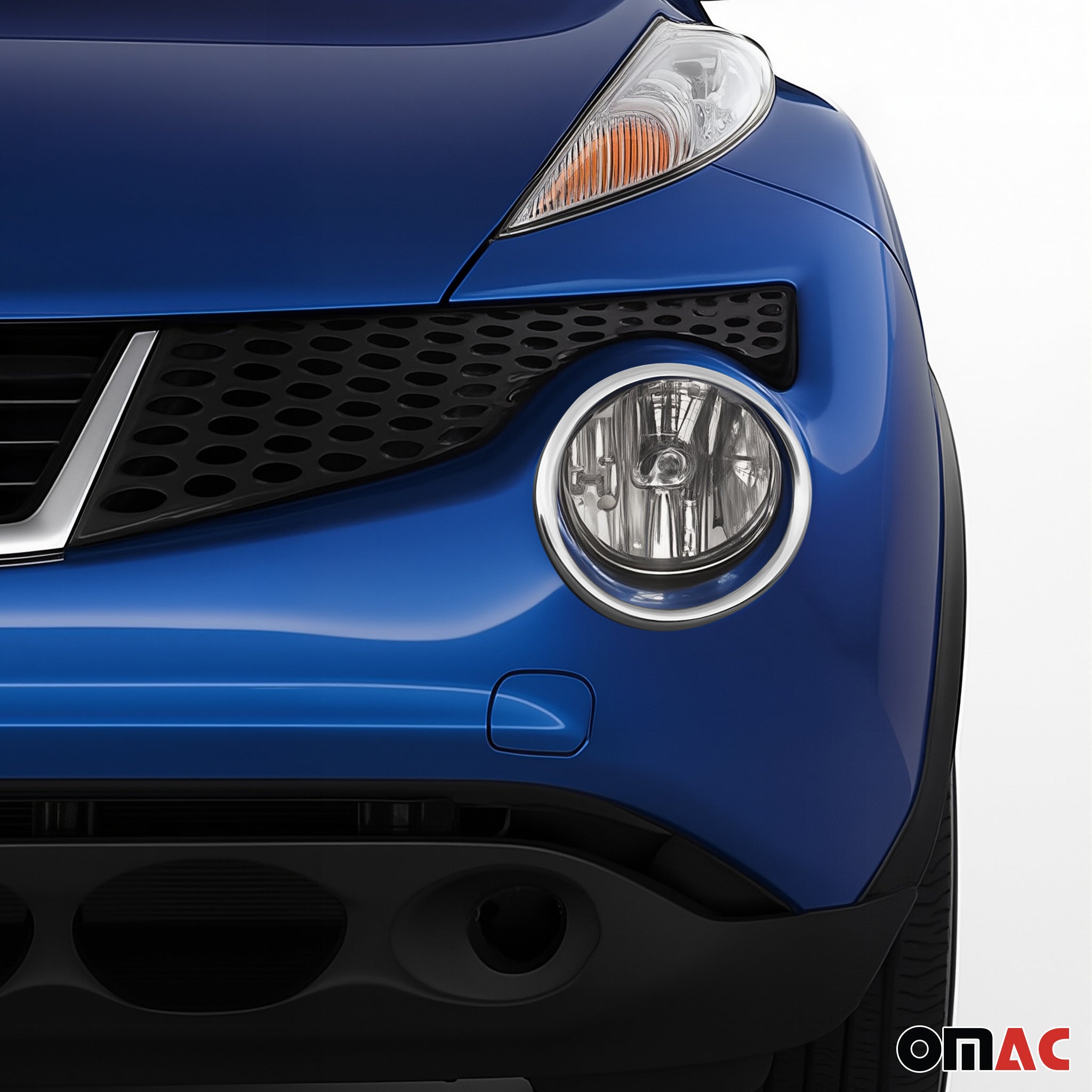 2011-2014 Nissan Juke Fog Light Headlight Lamp Surround Cover Silver 2 Pcs