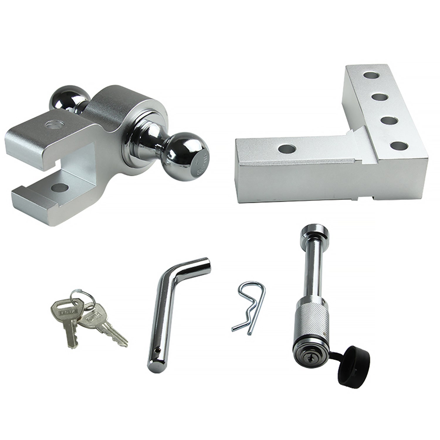 Universal Standard Aluminum 2" Adjustable Receiver Hitch Ball Mount 5000Lb