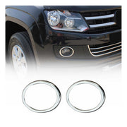 2010-2012 VW Amarok Fog Light Lamp Bezel Cover Stainless Steel Silver 2 Pcs