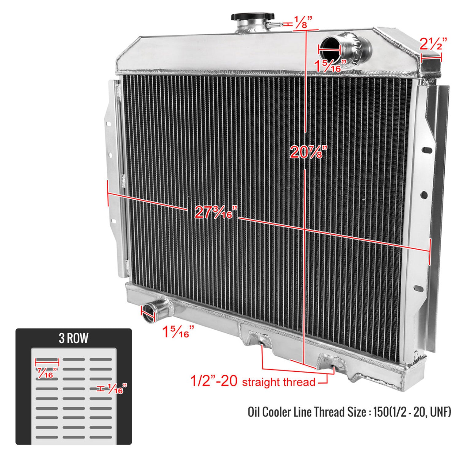 1968-1974 AMC Matador/Javelin/Ambassador/AMX Alu 3Row Performance Radiator