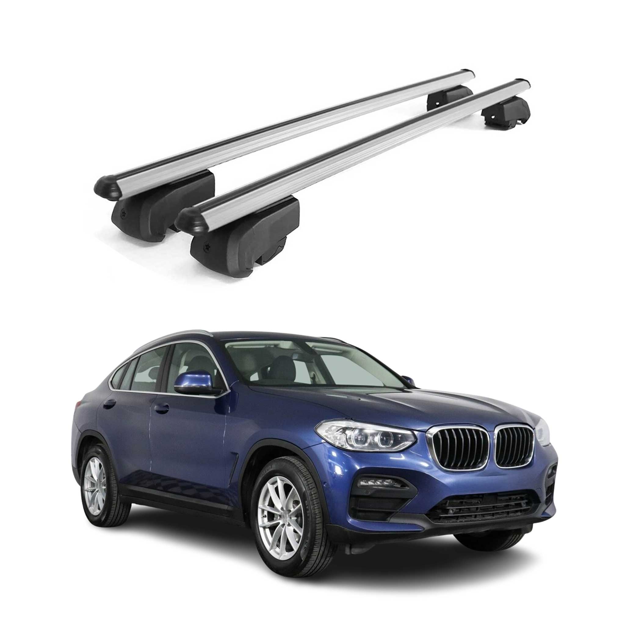 2019-2025 BMW X4 G02 Roof Rack Cross Bars Black Luggage Carrier 2 Pcs
