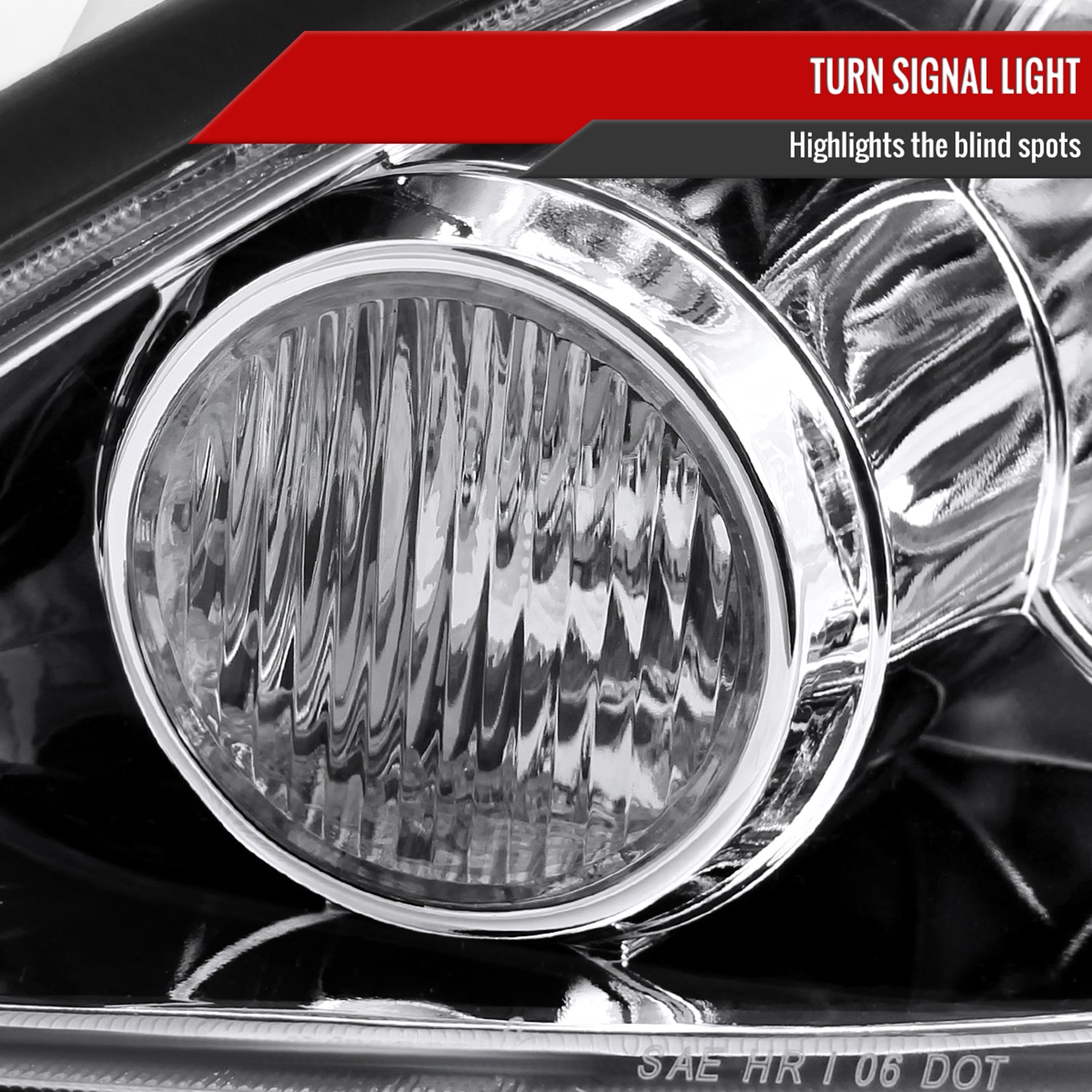 2005-2006 Toyota Camry Factory Crystal Headlights Amber Reflector Chrome/Clear