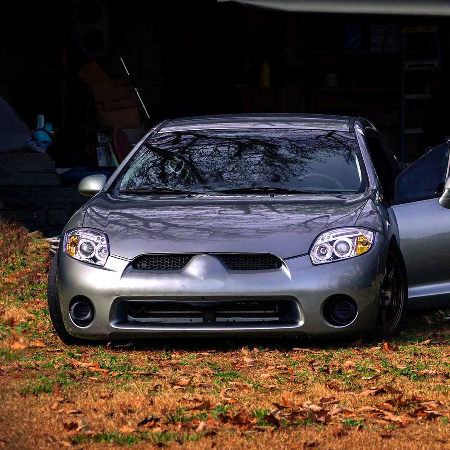 2006-2011 Mitsubishi Eclipse Dual Halo Projector Headlights Chrome/Clear Lens