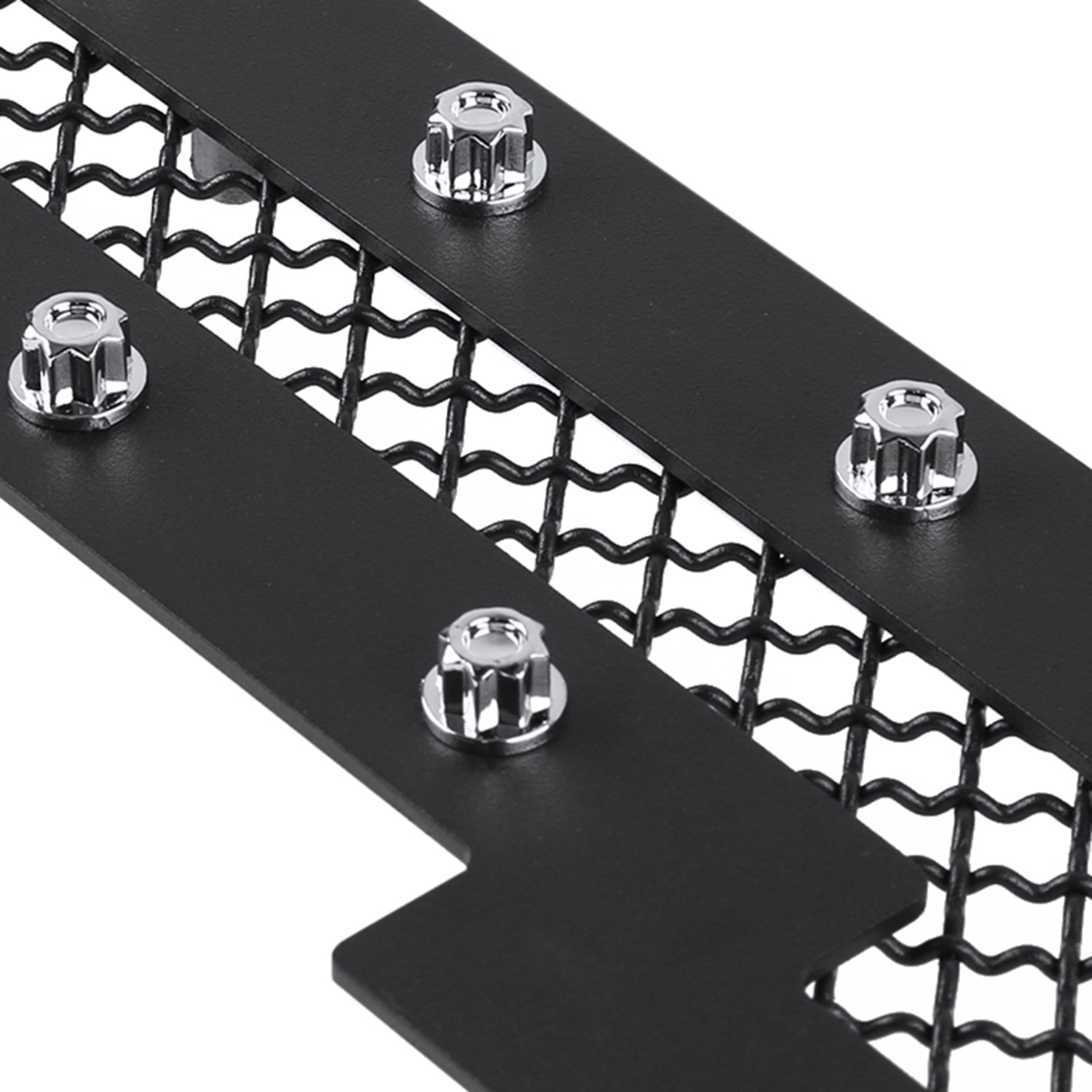 2014-2015 Chevy Silverado 1500 Rivet Steel 2PC Mesh Grille Insert Black V2