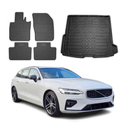 2020-2023 Volvo V60 Floor Mats & Cargo Liner Full Set All Weather Black