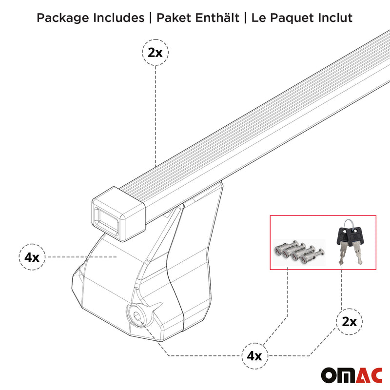 2015-2022 RAM ProMaster City Roof Rack Cross Bars Black