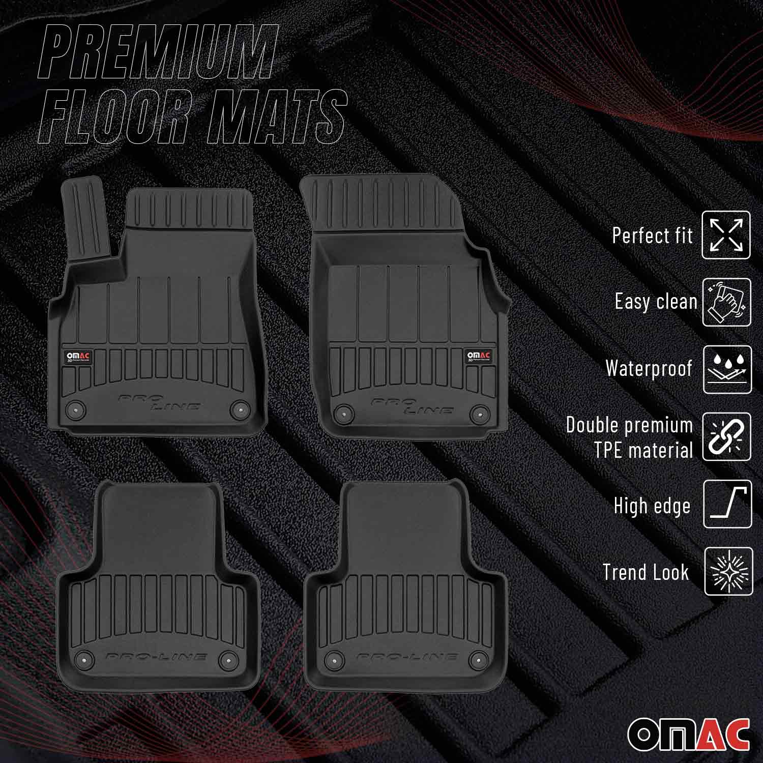 2017-2026 Audi Q7 Q8 Premium Floor Mats Liners Full Set All Weather Heavy Duty