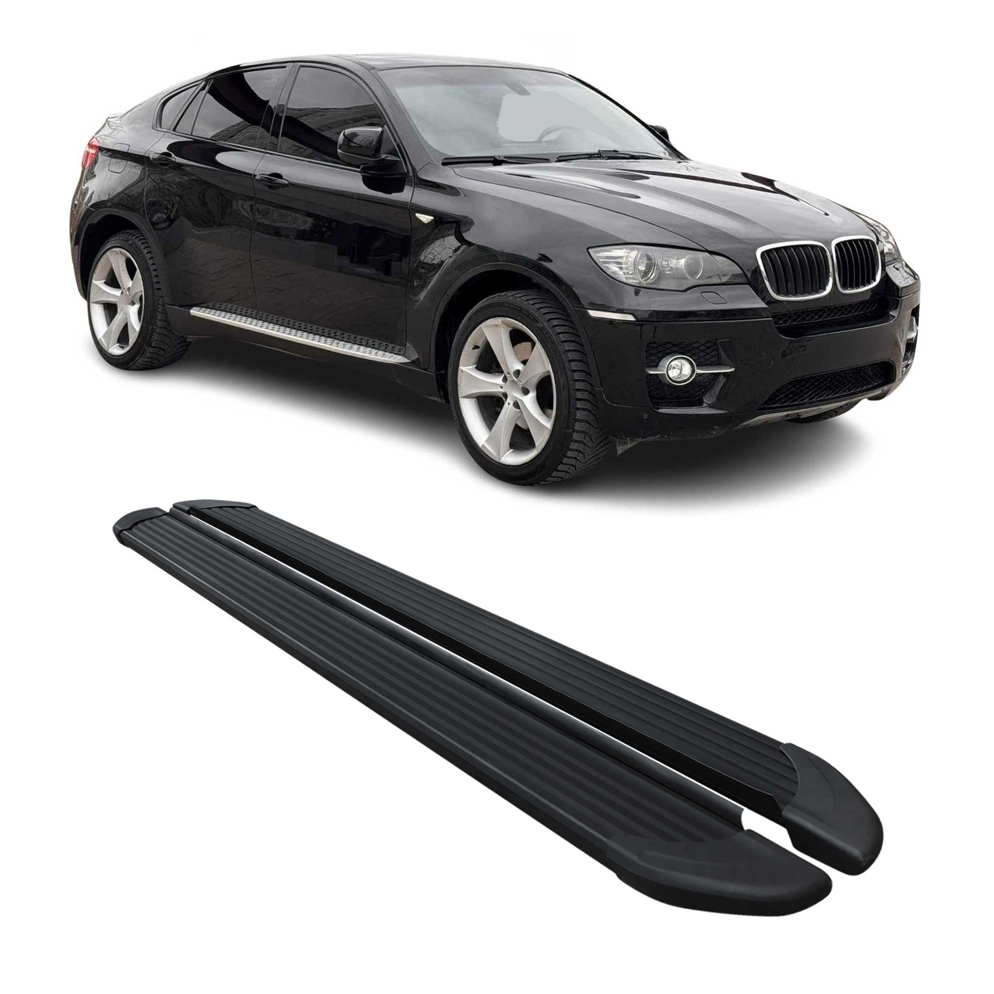 2008-2014 BMW X6 E71 Running Boards Side Steps Black
