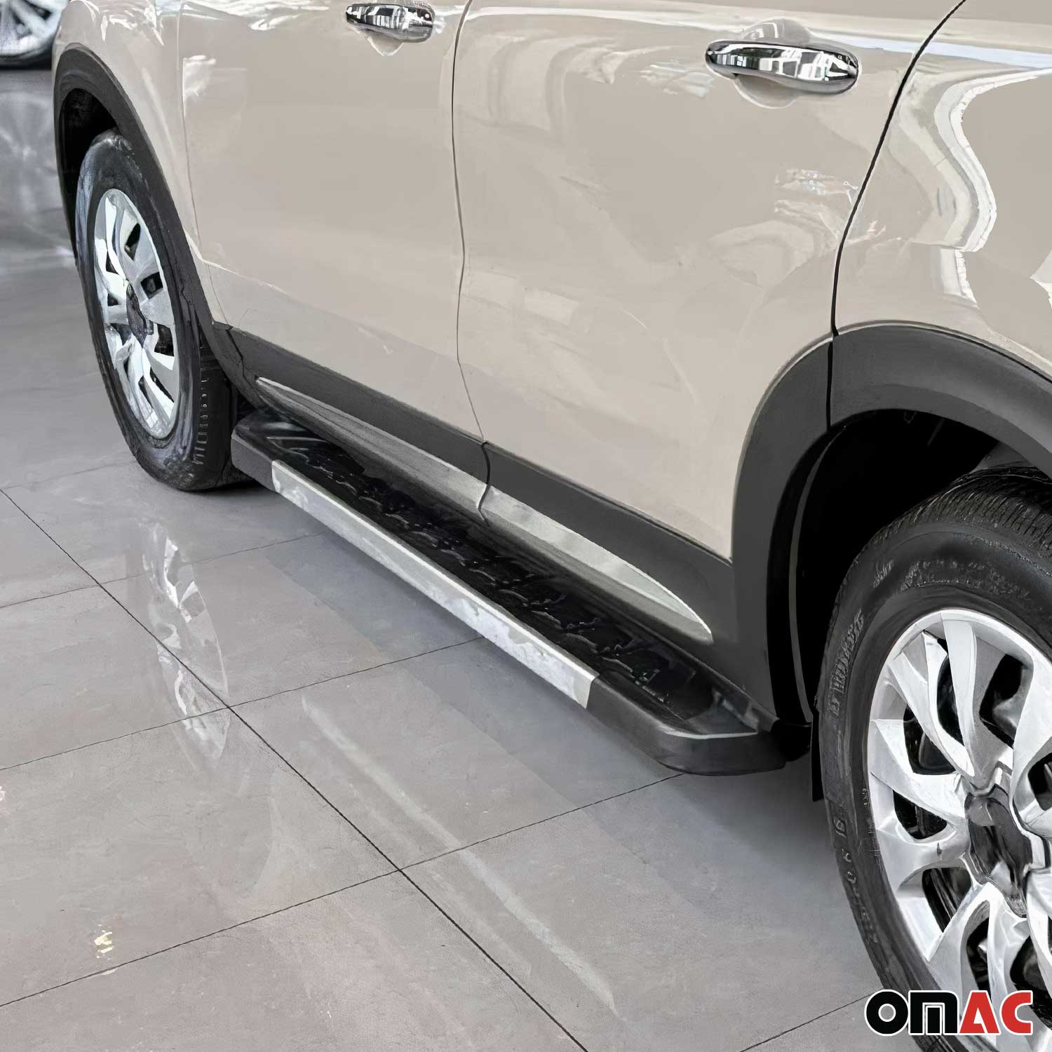 2016-2023 Fiat 500X Side Door Molding Trim Skirt Garnish Stainless Steel Silver 4 Pcs