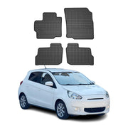 2014-2024 Mitsubishi Mirage Floor Mats Liners Full Set All Weather Rubber Black