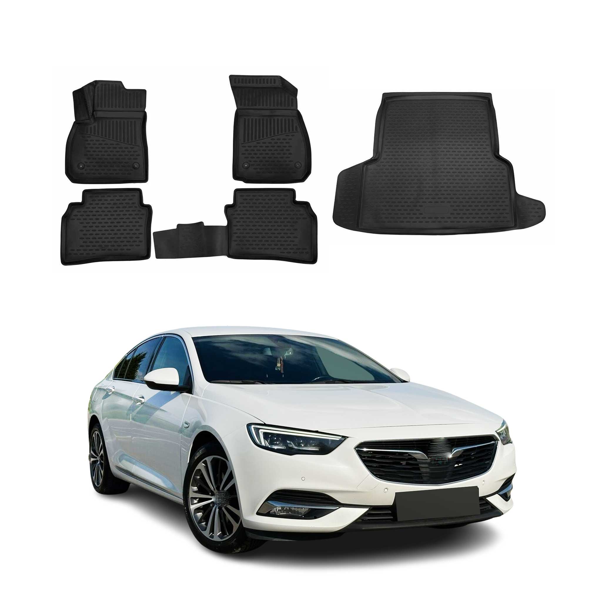 2018-2020 Opel Insignia Sedan Floor Mats & Cargo Liner Full Set All Weather Black