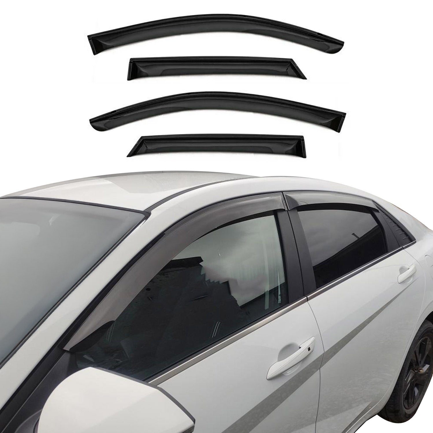 2019-2025 Toyota Corolla Sedan Window Visor Vent Rain Deflector 4Pcs Smoke