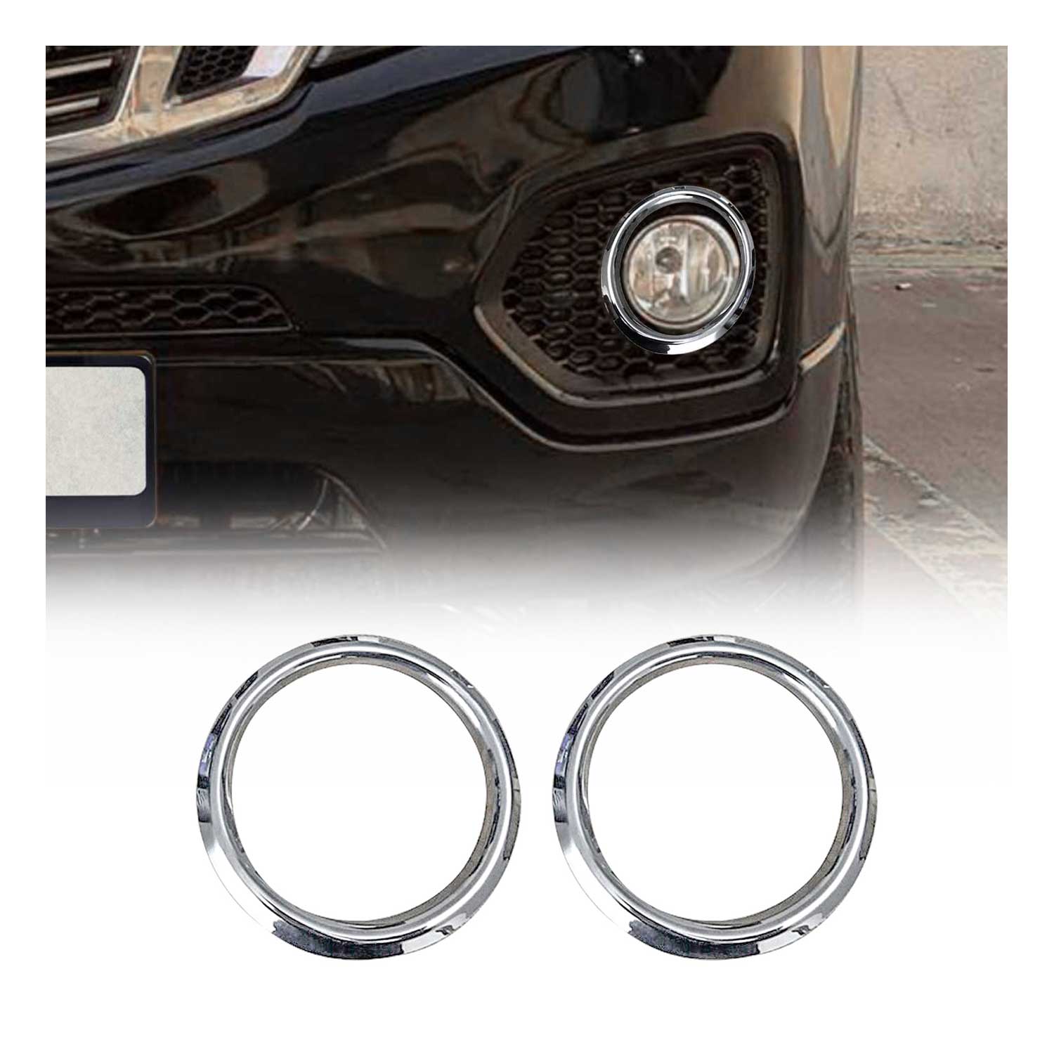 2011-2013 Kia Sorento Fog Light Lamp Bezel Cover Stainless Steel Silver 2 Pcs