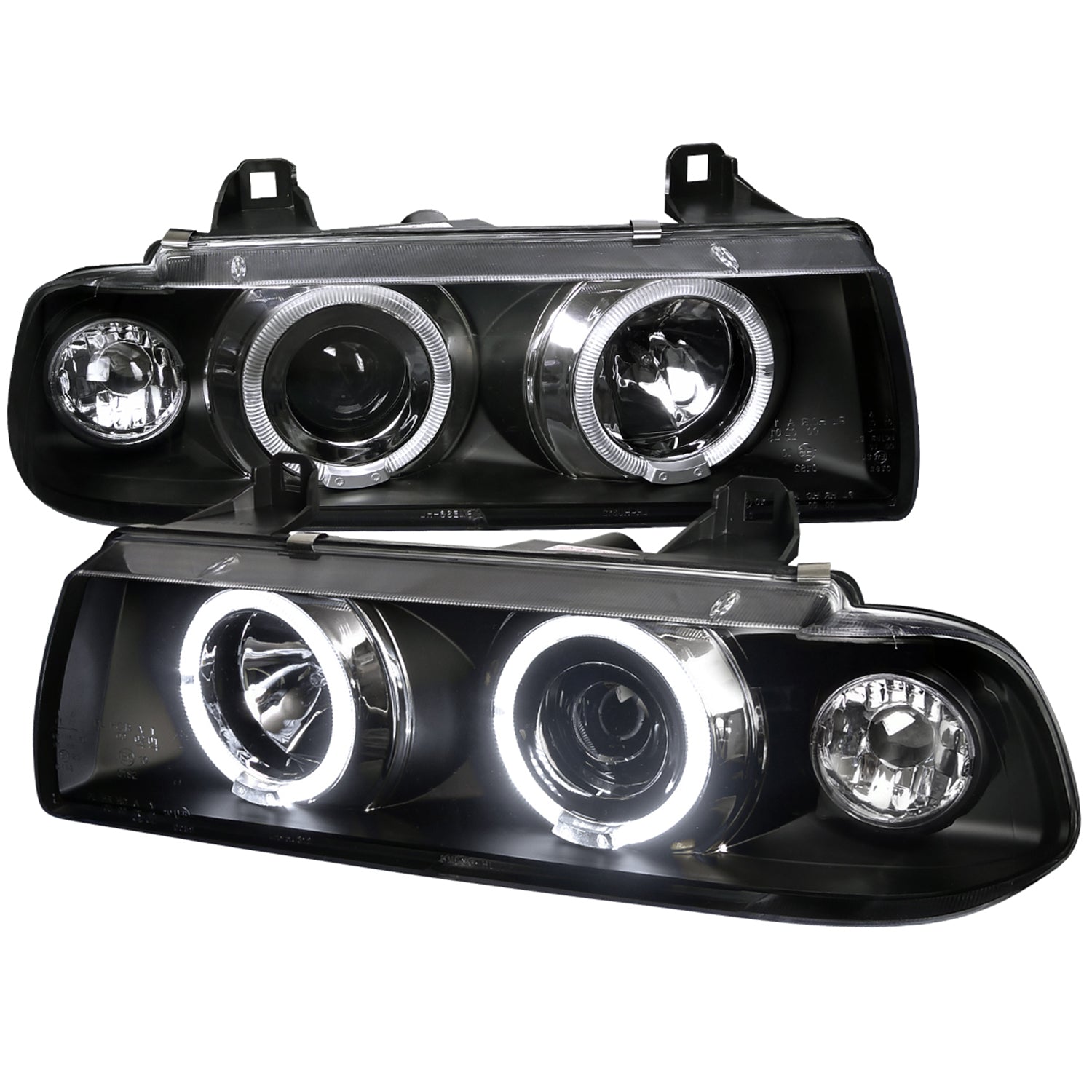 1992-1998 BMW E36 3 Series Coupe/Sedan Dual Halo Projector Headlights Black