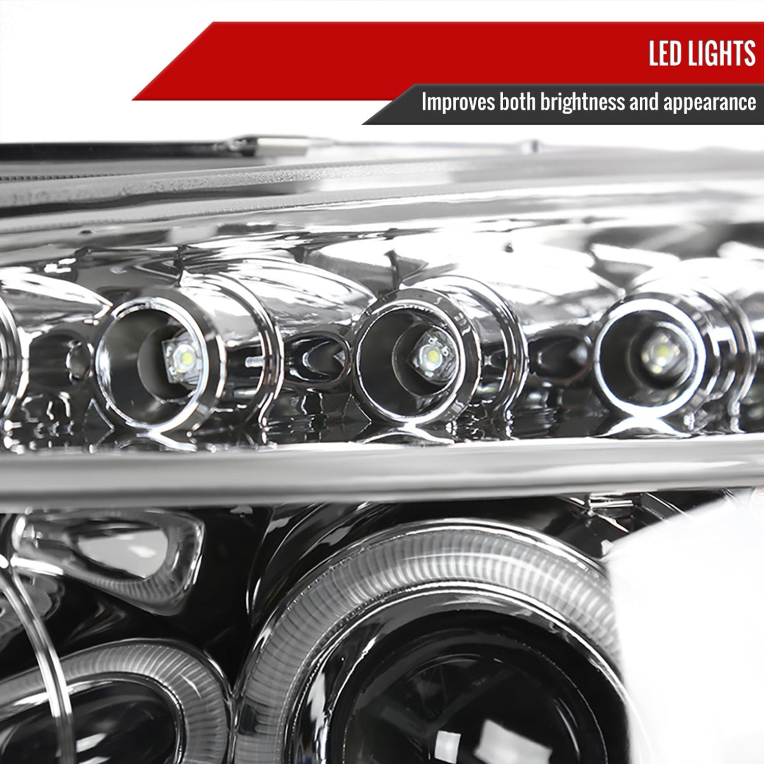 2003-2007 Honda Accord Dual Halo Projector Headlights Chrome/Clear Lens