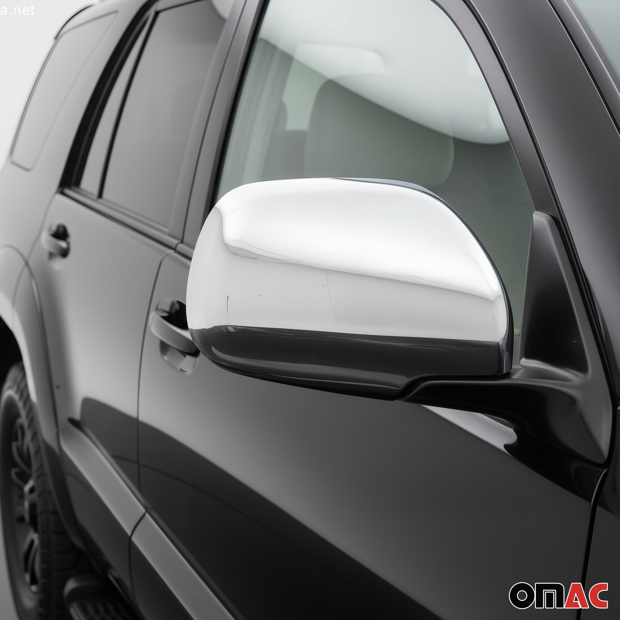 2003-2009 Toyota 4Runner Side Mirror Cover Caps Stainless Steel Silver 2 Pcs
