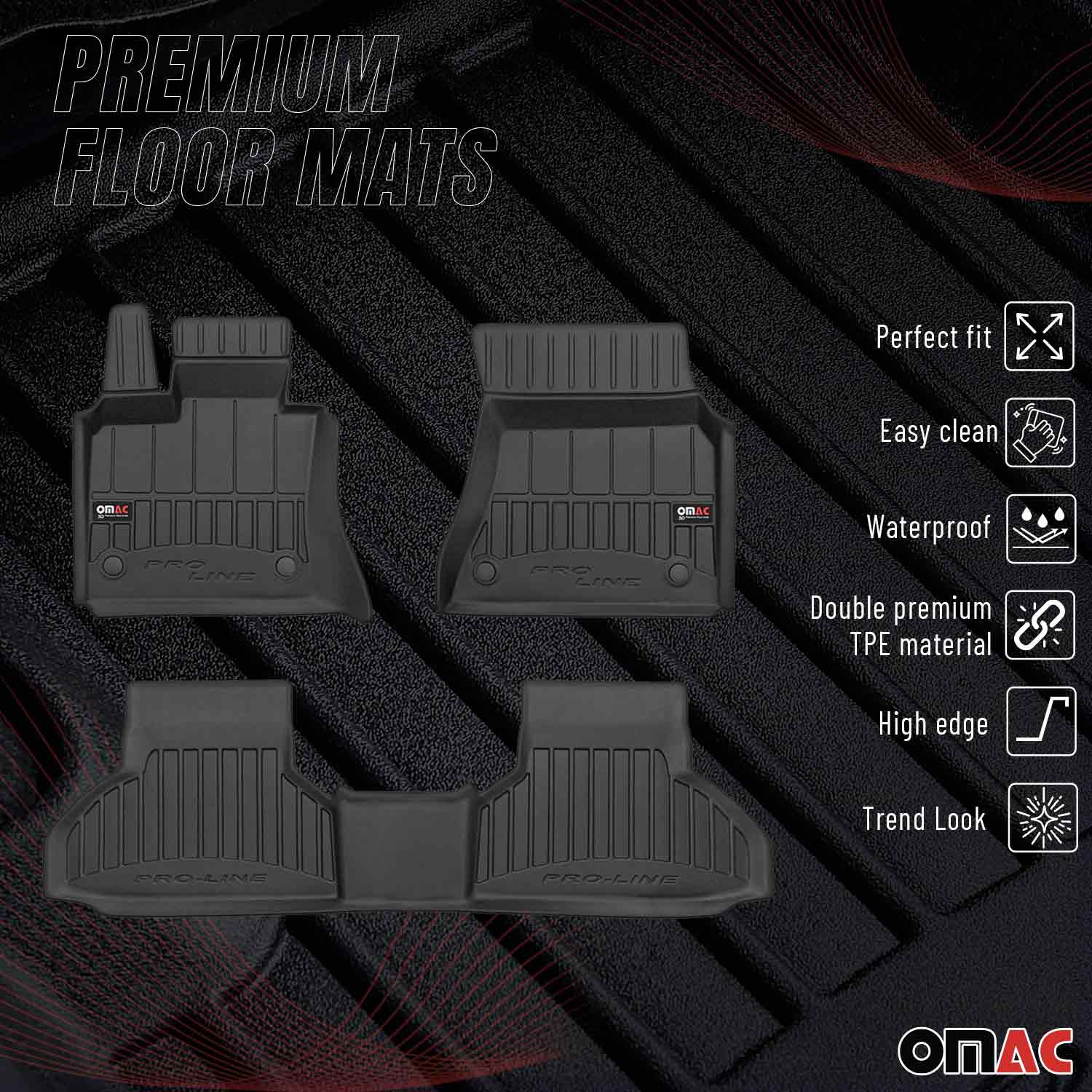 2015-2019 BMW X6 F16 F86 Premium Floor Mats Liners Full Set All Weather Heavy Duty Black