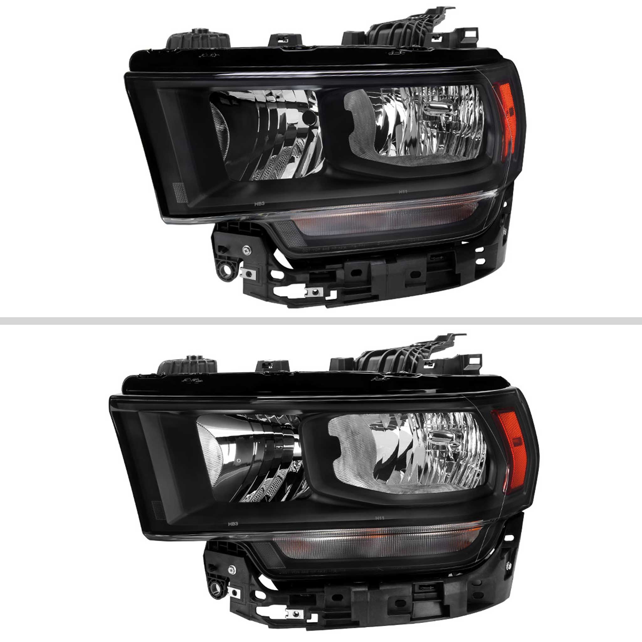For Dodge RAM 2500 3500 2019-2024 Factory Style Crystal Headlight  Driver Side Only Black Housing Clear Lens