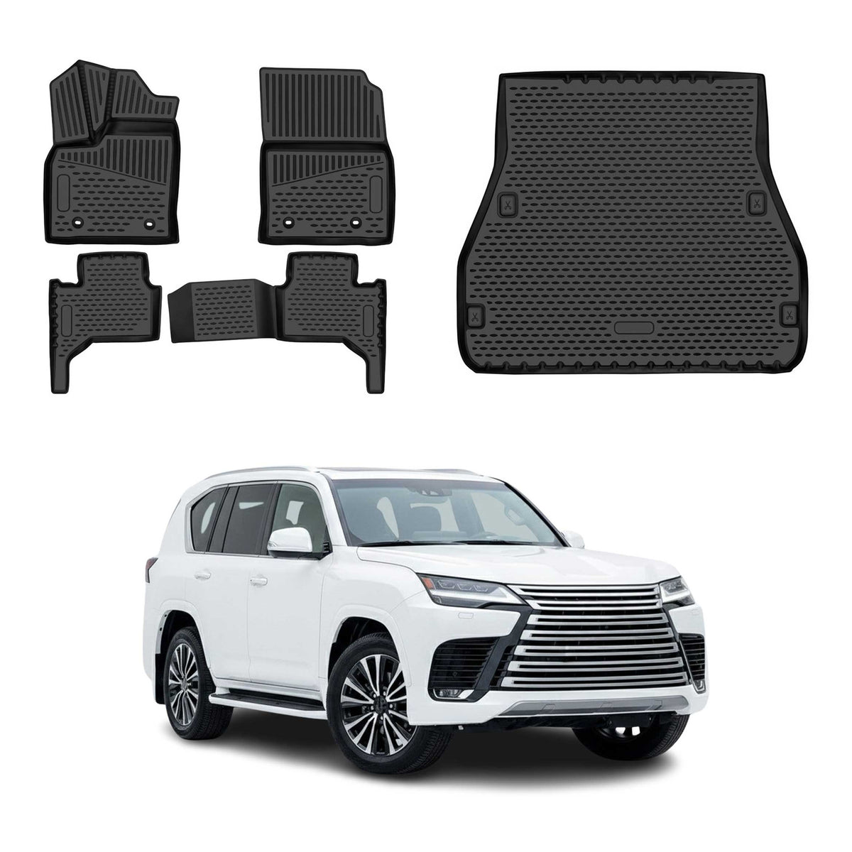OMAC Floor Mats & Cargo Liners for Lexus LX600 J310 2022-2026 5-Seater
