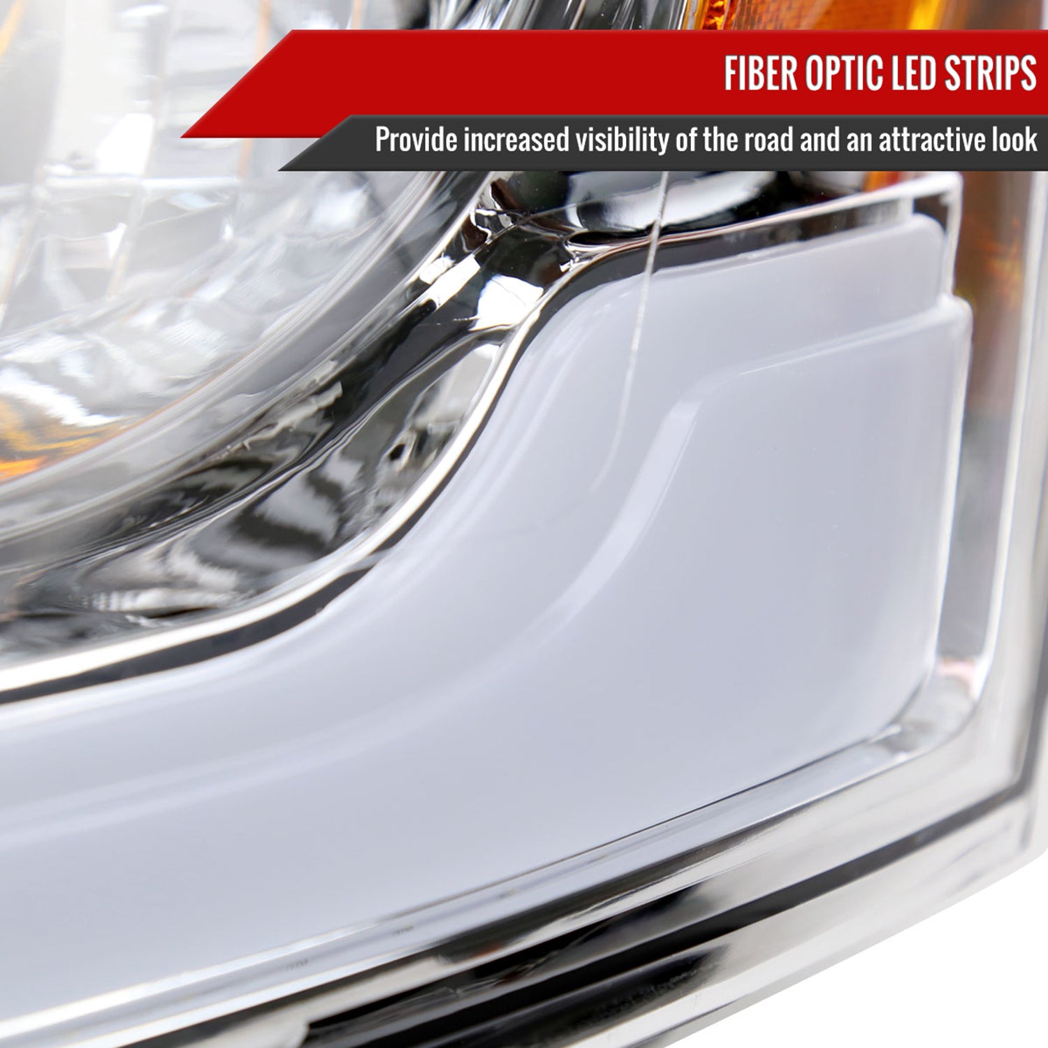 2006-2008 Dodge Ram 1500/ Ram 2500 3500 LED Headlights Amber Reflector Chrome