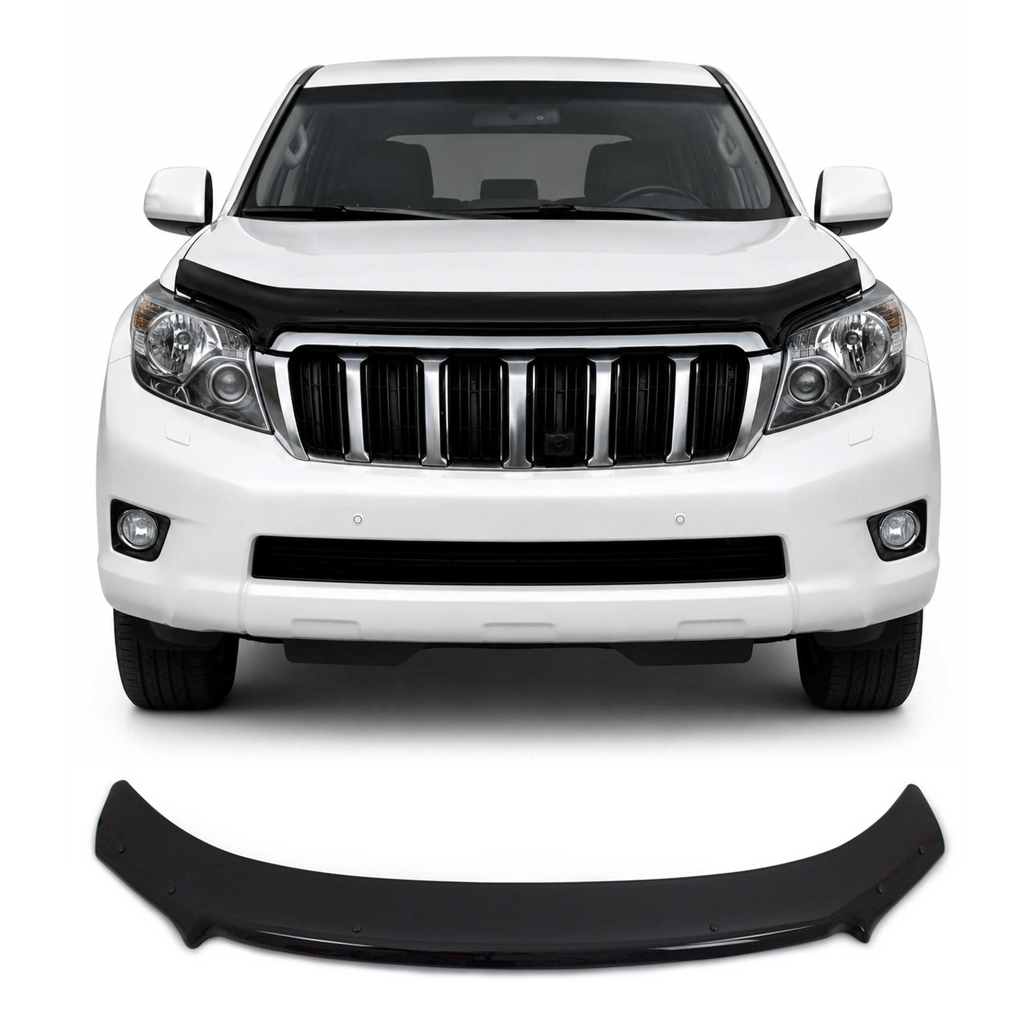 2014-2019 Toyota Land Cruiser Prado J150 Front Bug Shield Hood Deflector Black
