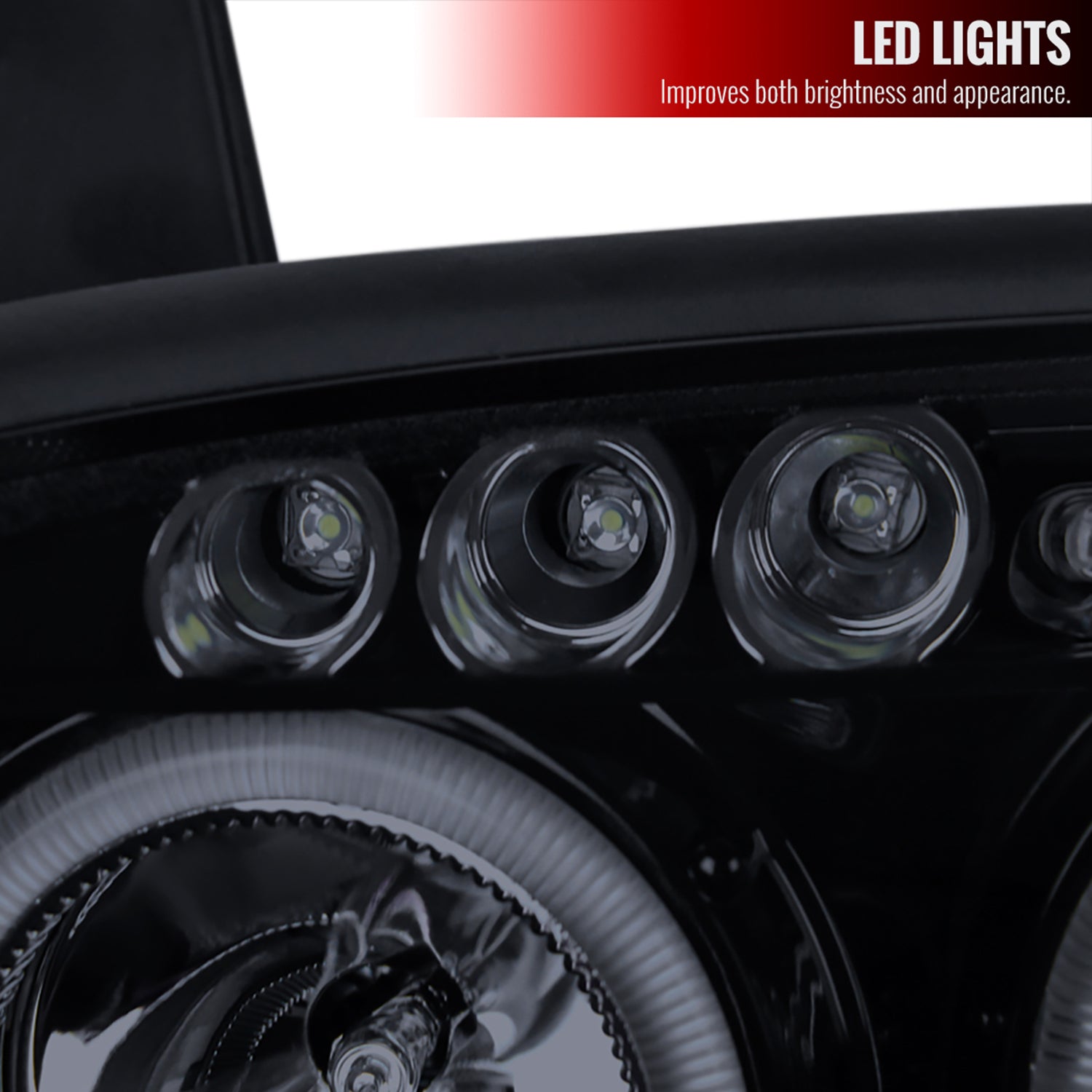 2000-2001 Nissan Maxima Dual Halo Projector Headlights Glossy Black/Smoke Lens