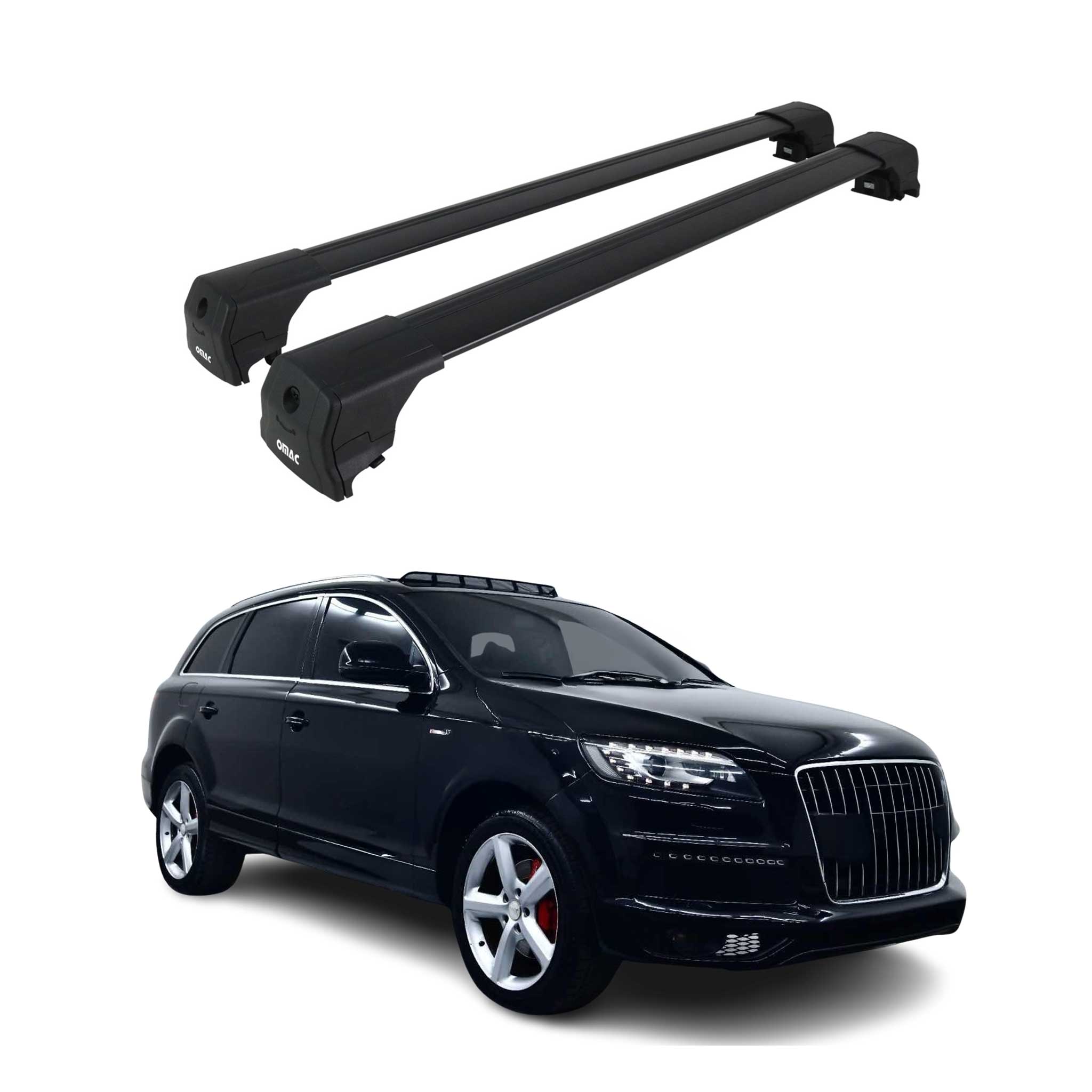 2007-2015 Audi Q7 Roof Rack Cross Bars Black