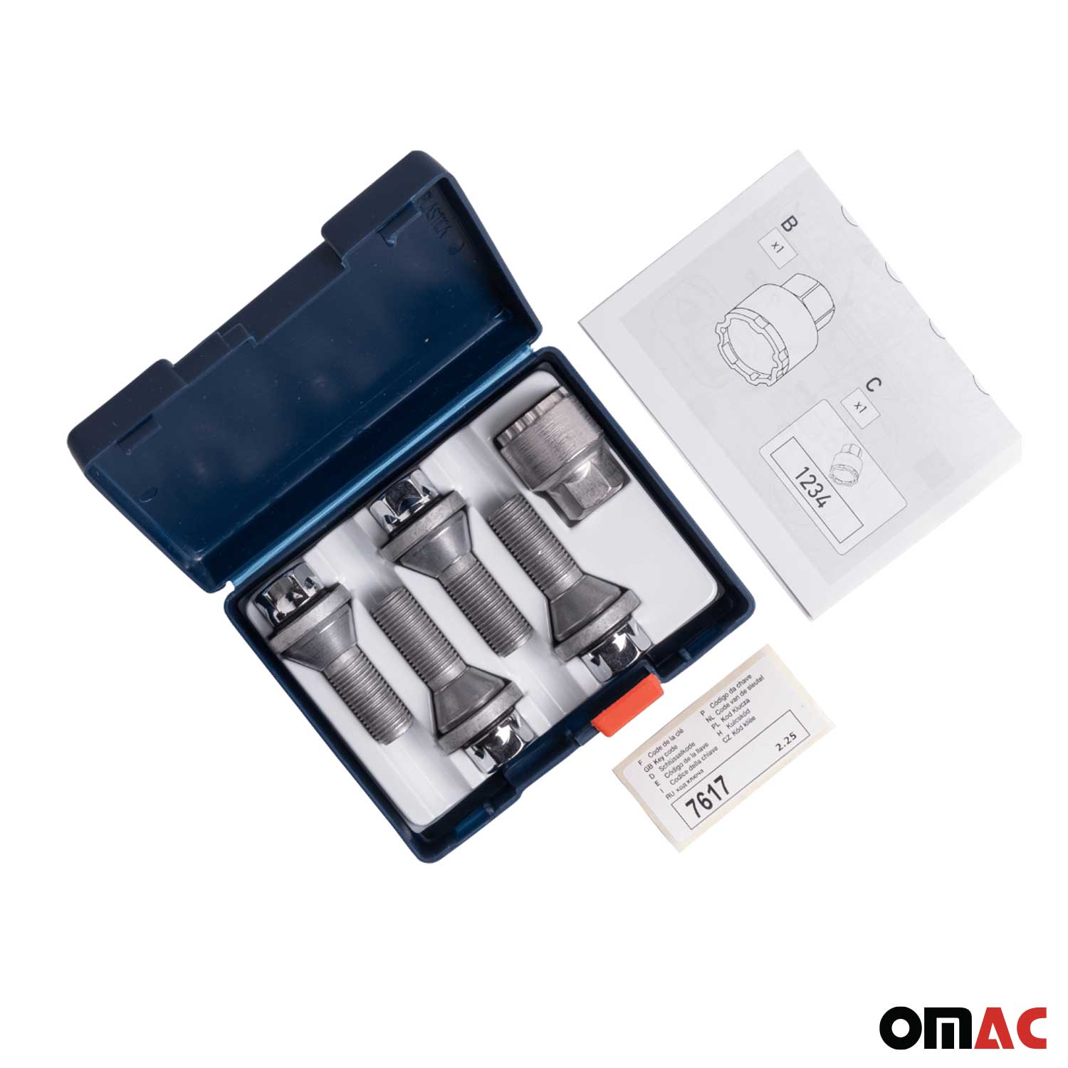 Wheel Lock Kit for Volvo V90 V90 Cross Country M14X1.5 Chromed 4Locks & 1Key
