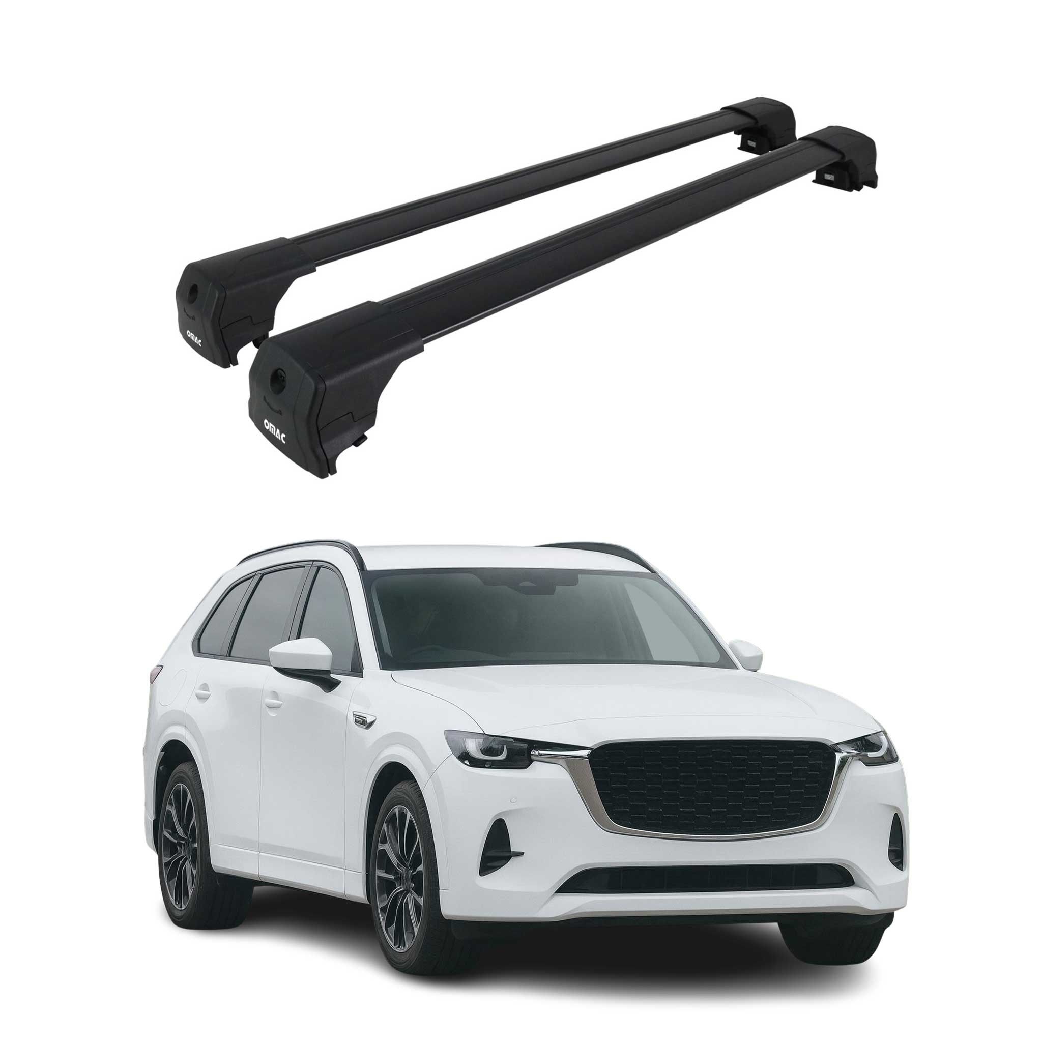 2025-2026 Mazda CX-70 Roof Rack Cross Bars Luggage Carrier Alu Black 2Pcs