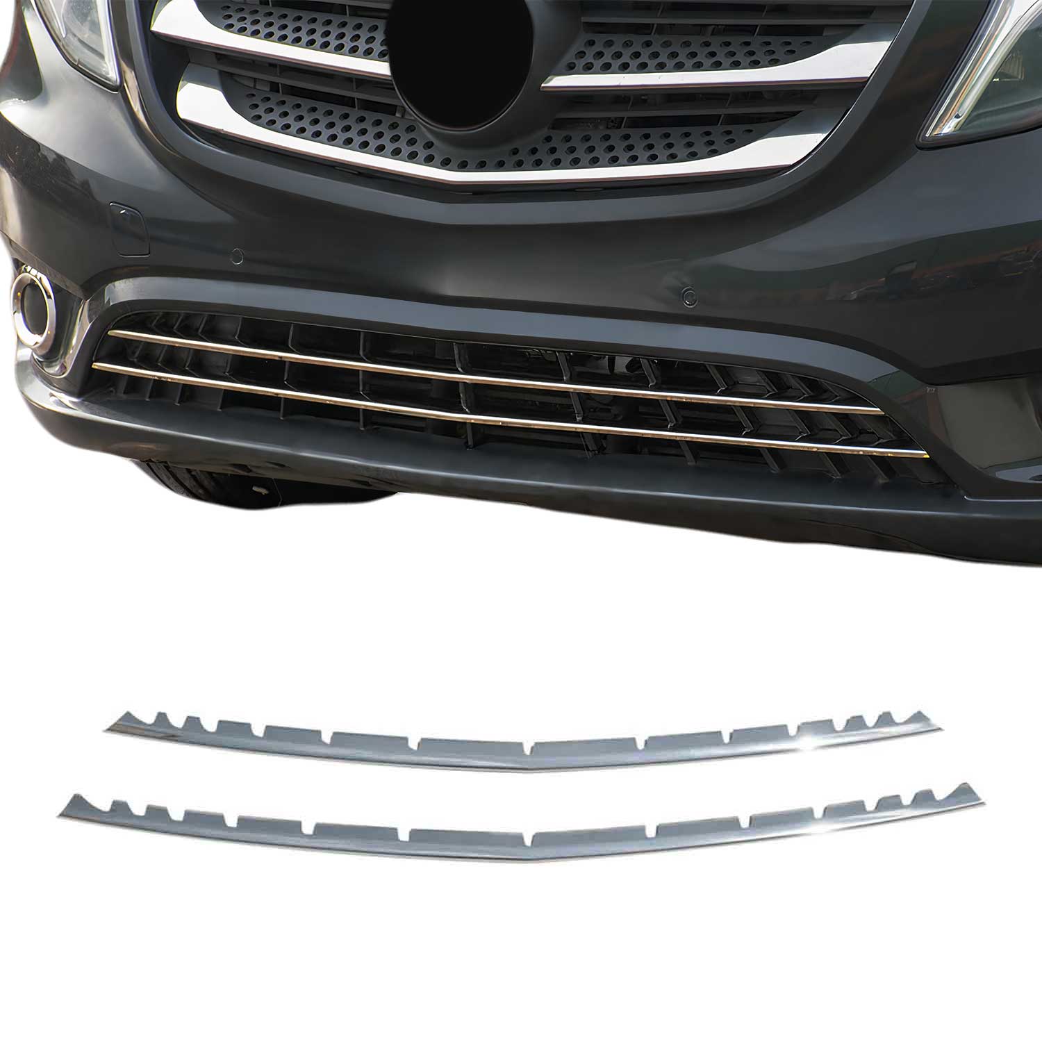 2016-2024 Mercedes Metris Front Bumper Trim Molding Stainless Steel 2Pcs