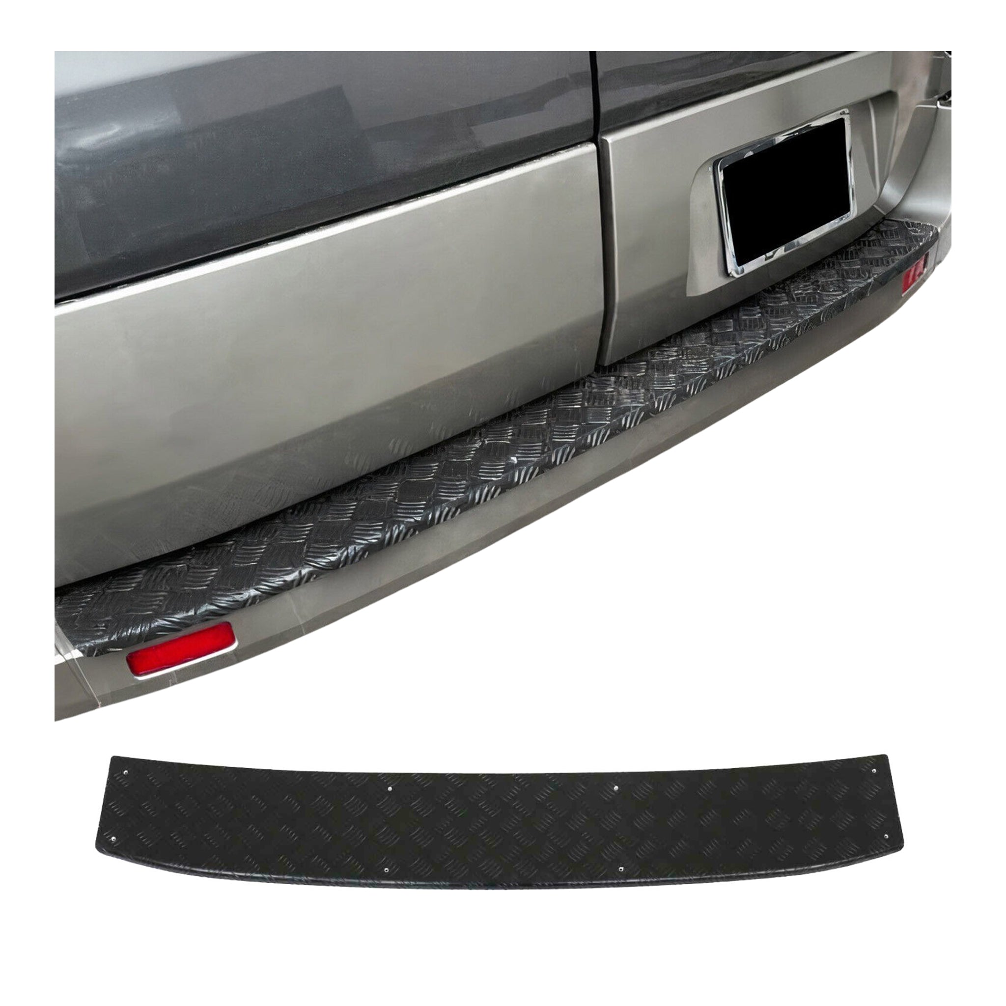 2015-2025 Ford Transit Rear Bumper Sill Cover Protector Aluminium Black